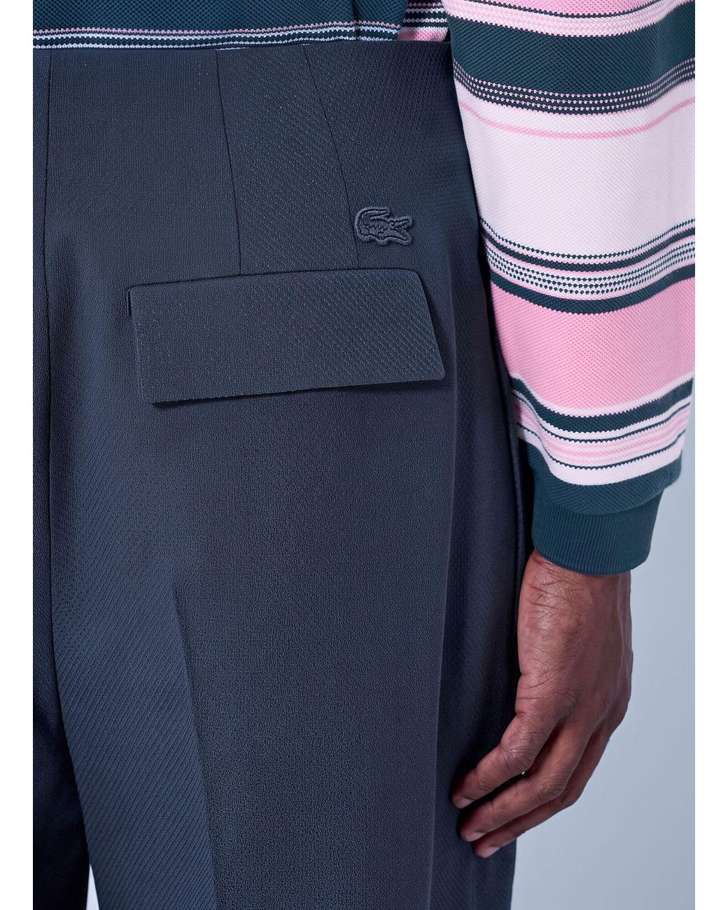 Lacoste Blue Runway Straight Fit Tailored Jacquard Pants for men