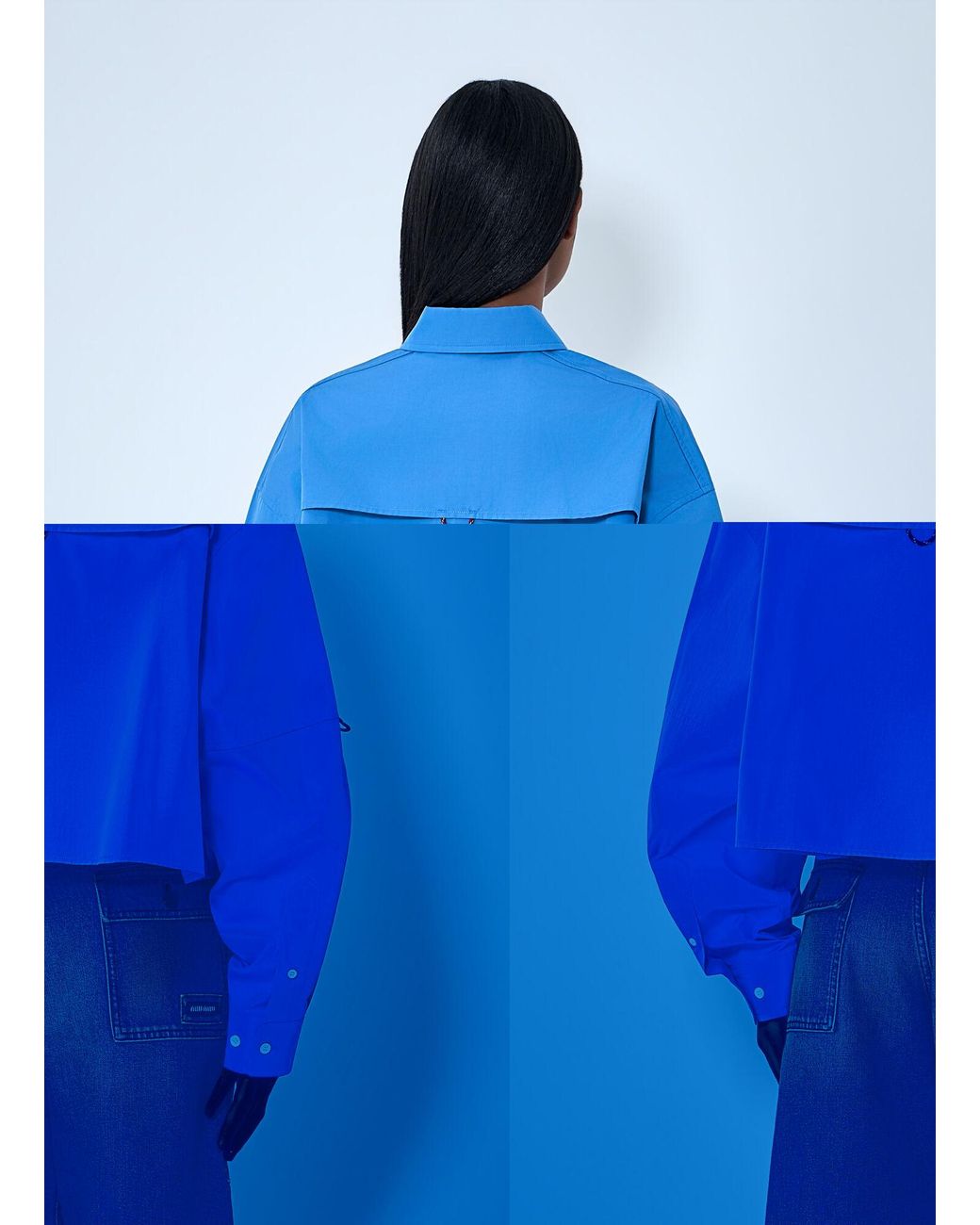 Miu Miu Blue Cropped Utility Shirt