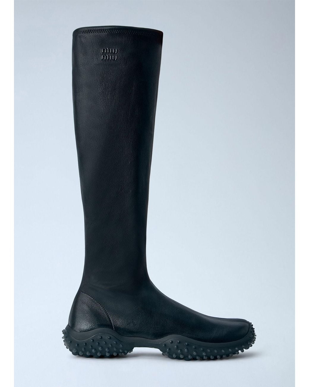 Miu Miu Blue Stretch Nappa Leather Boots