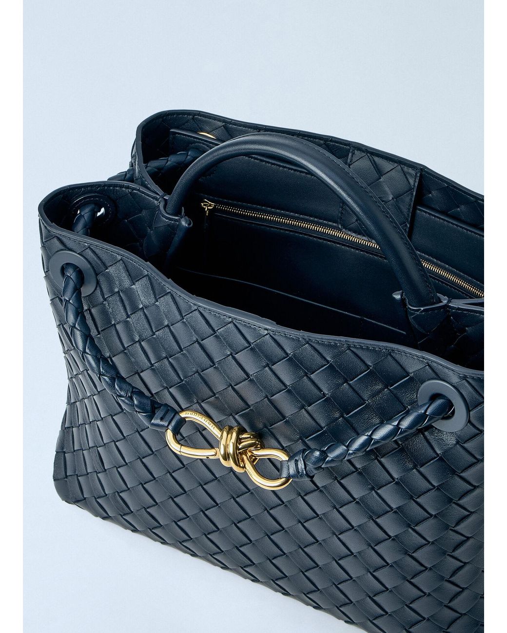 Bottega Veneta Blue Medium Andiamo Handbag