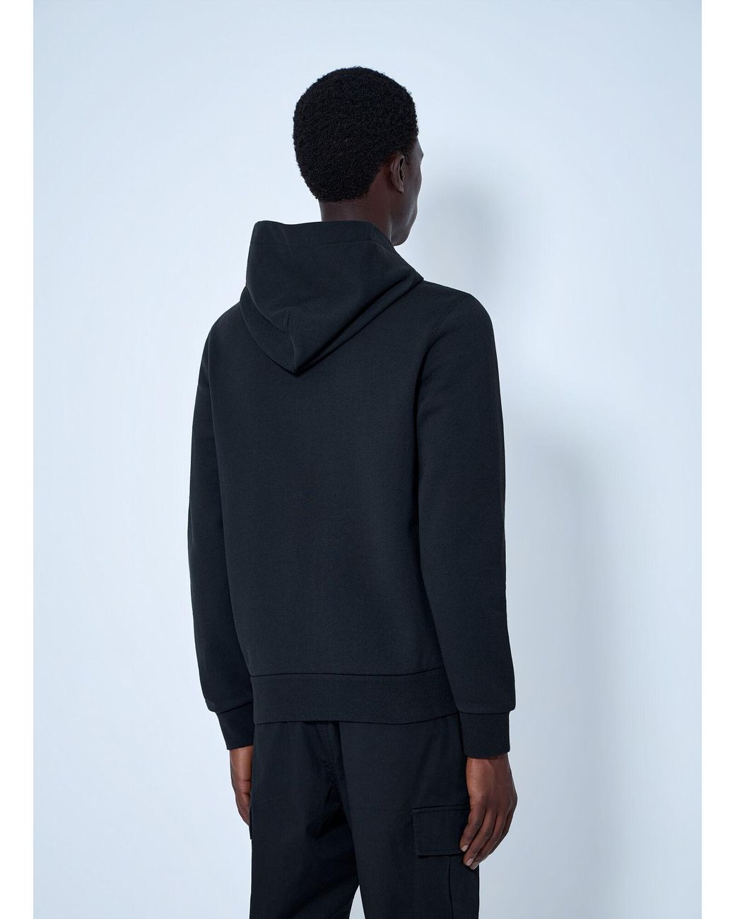 Moncler Blue Zip Hoodie With Logo Patch for men