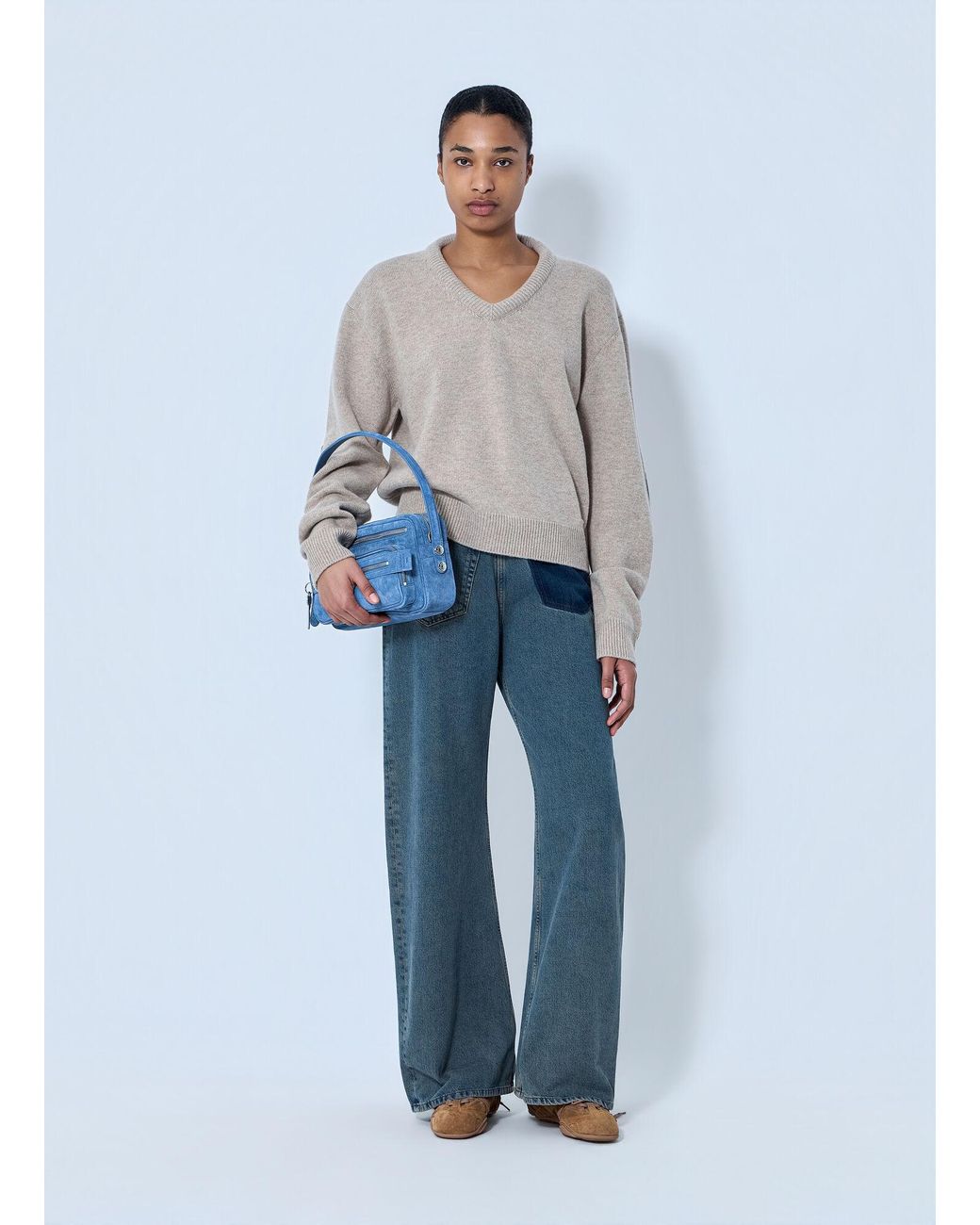 Acne Gray Open Back Wool Knit