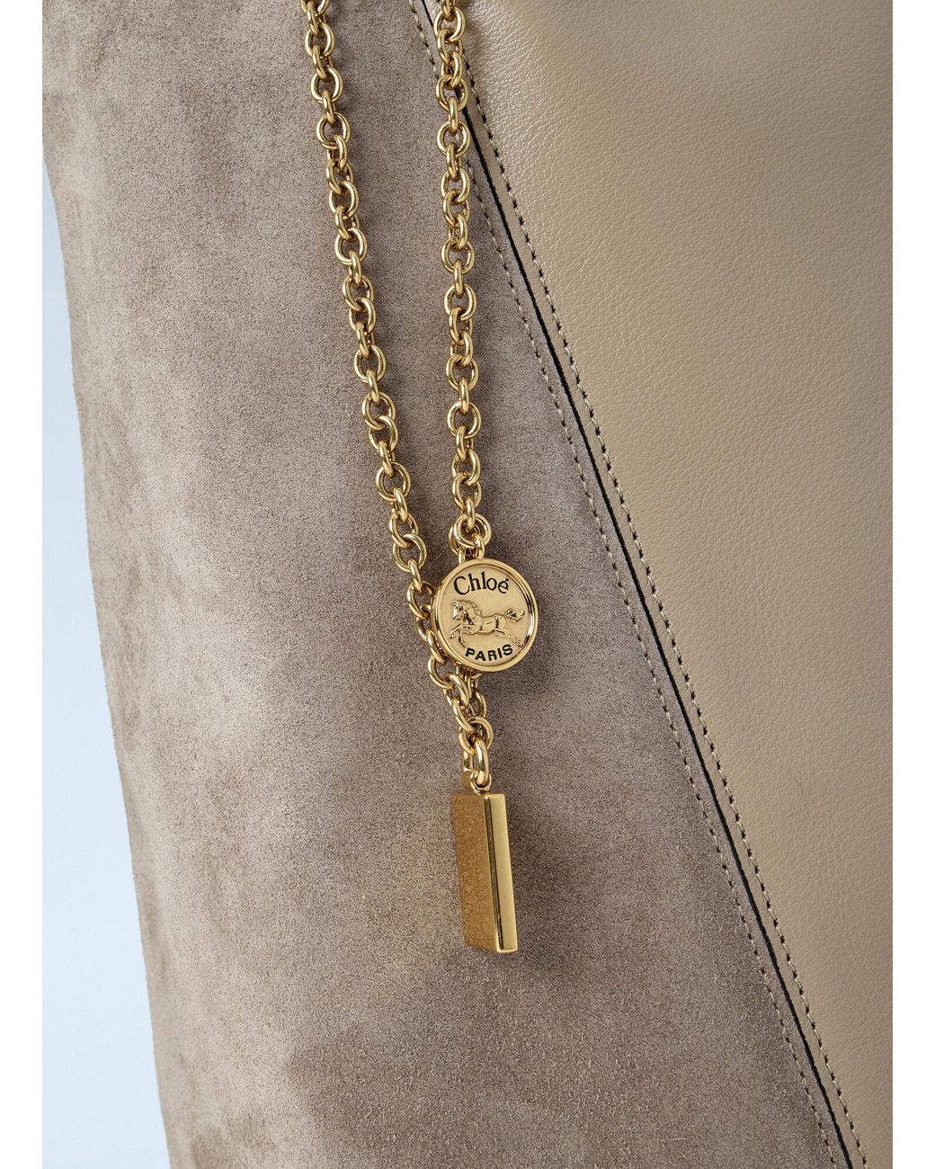 Chloé Blue Chloã Spin Suede Tote Bag