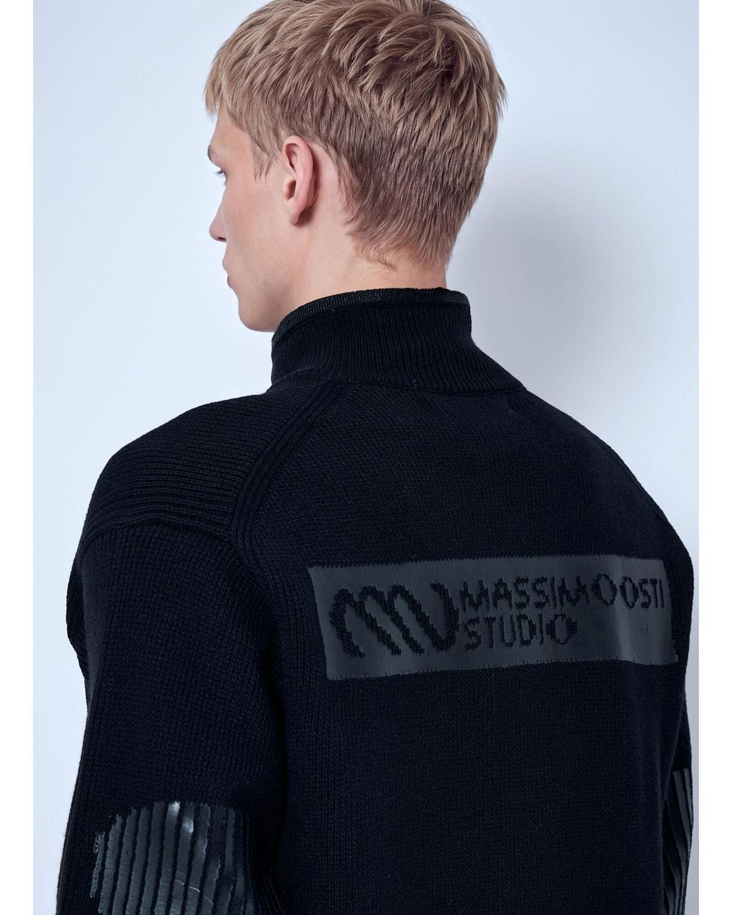 Massimo Osti Studio Blue Zip-Up Jacket With Chest Patch for men