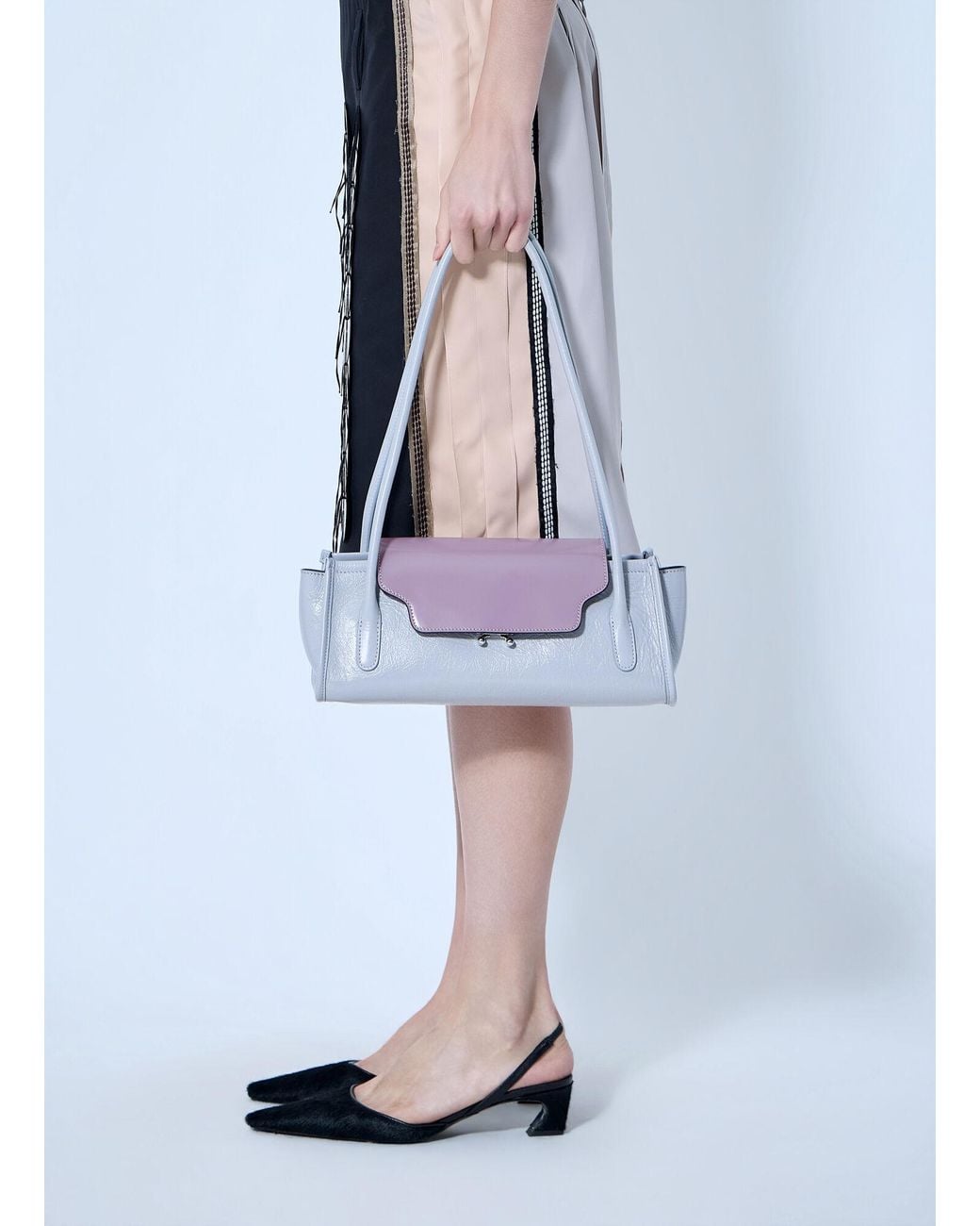 Marni White Trunkette Leather Shoulder Bag