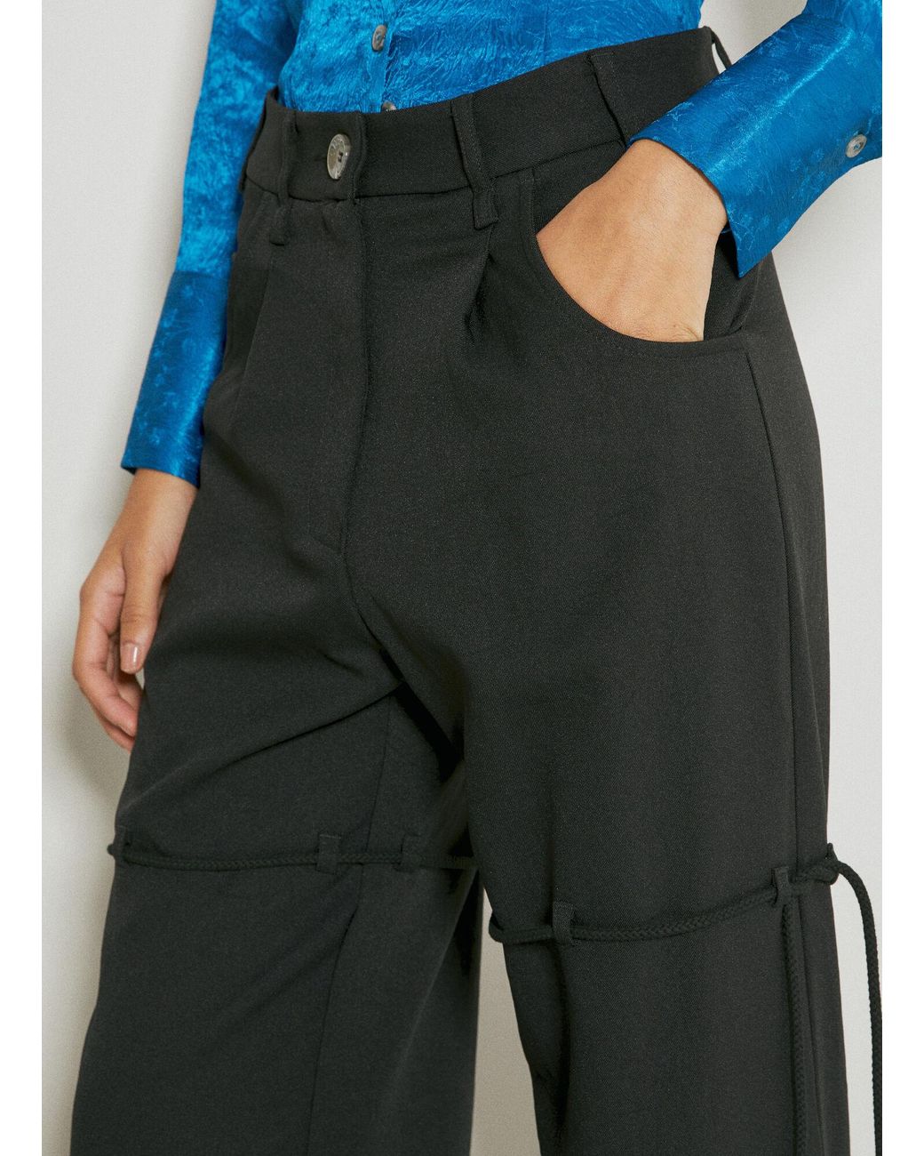 Song For The Mute Blue Straight Leg Suit Pants
