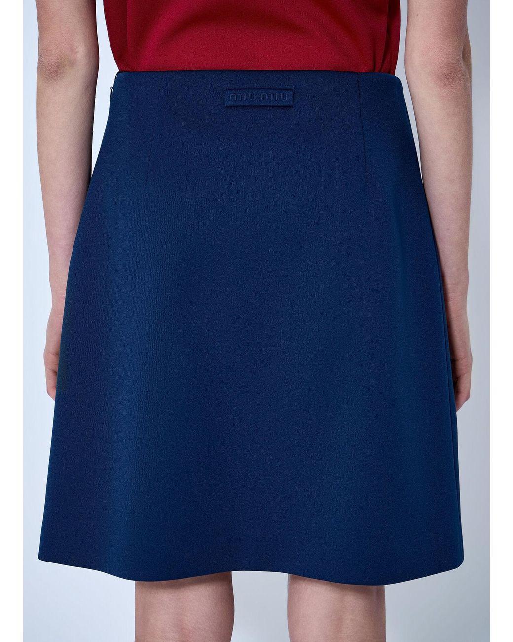 Miu Miu Blue Technical Jersey Mini Skirt