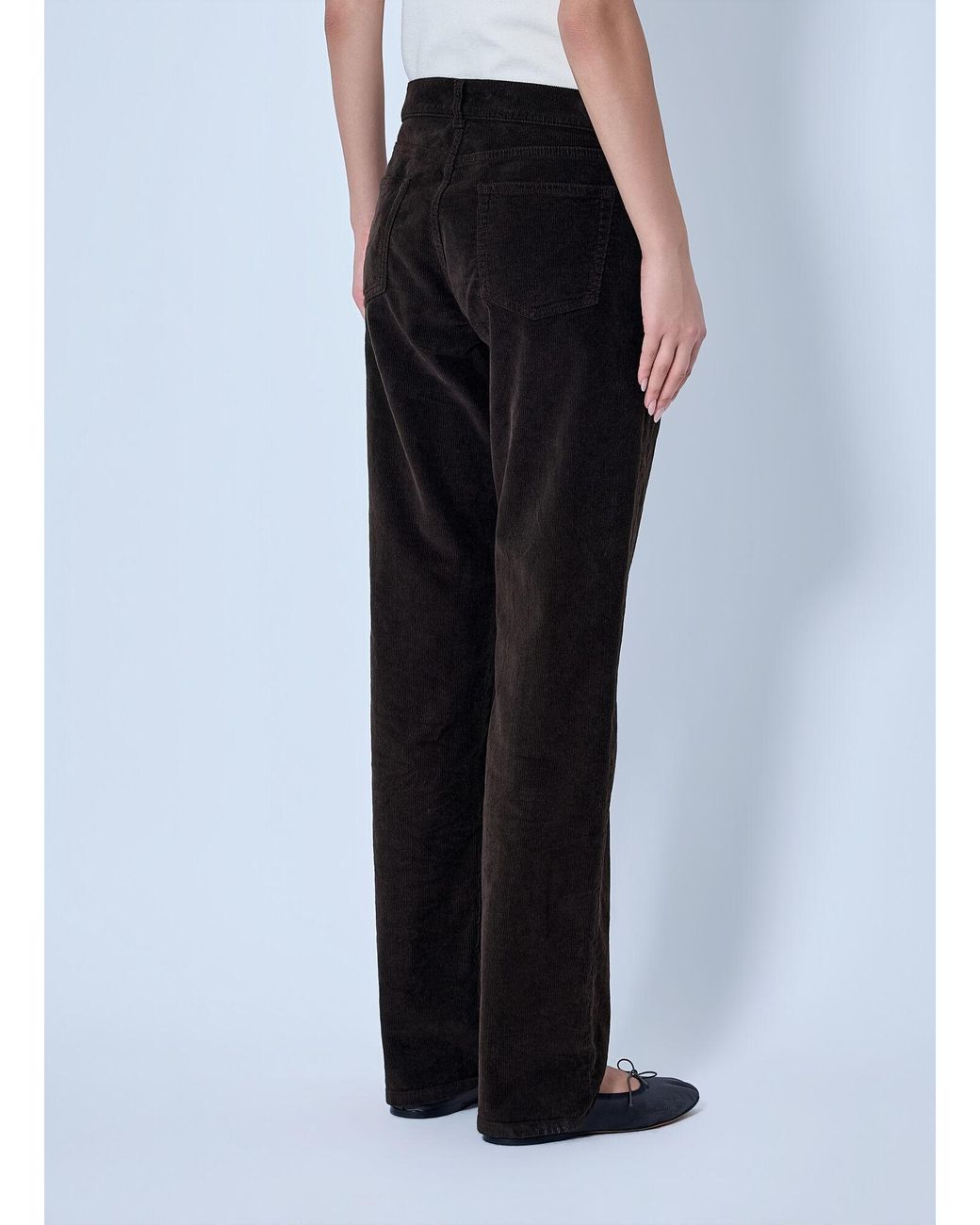 The Row Black Frava Cotton-corduroy Mid-rise Straight-leg Pants