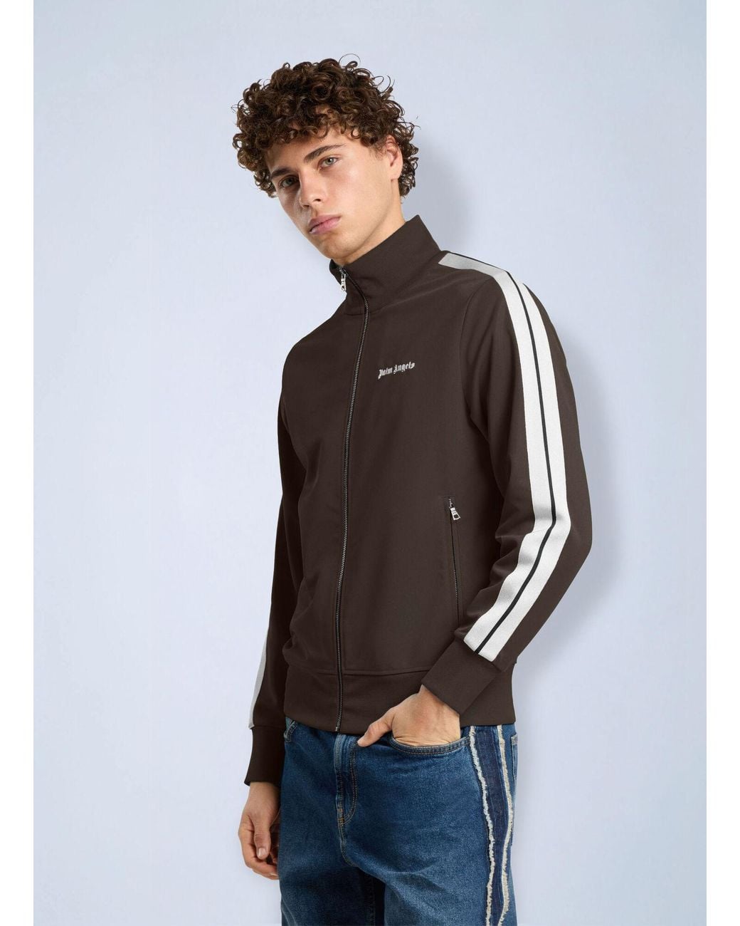 Palm Angels Brown Classic Logo Track Jacket for men