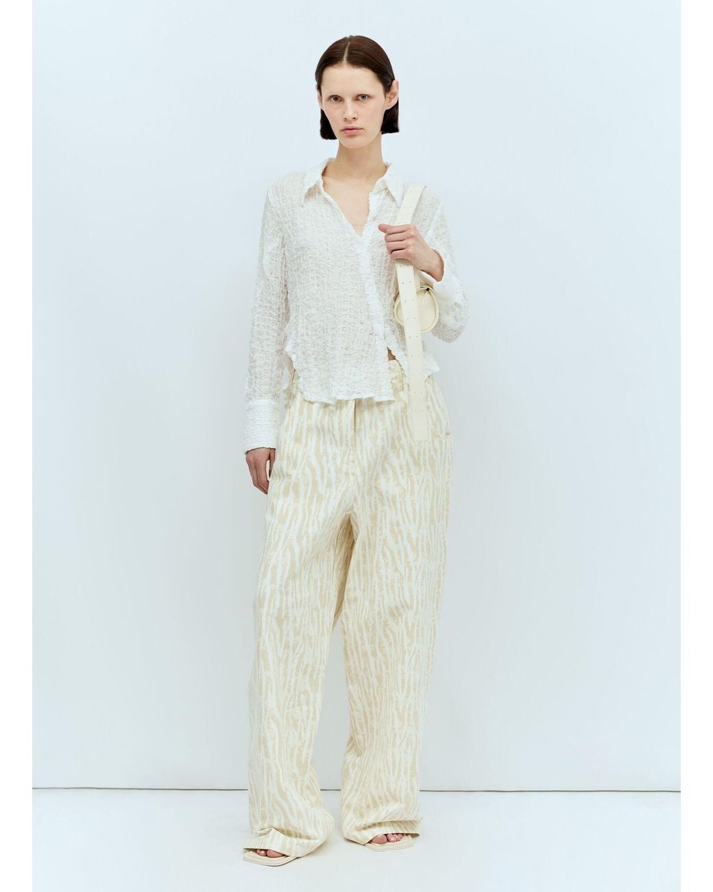 Song For The Mute White Printed Pants