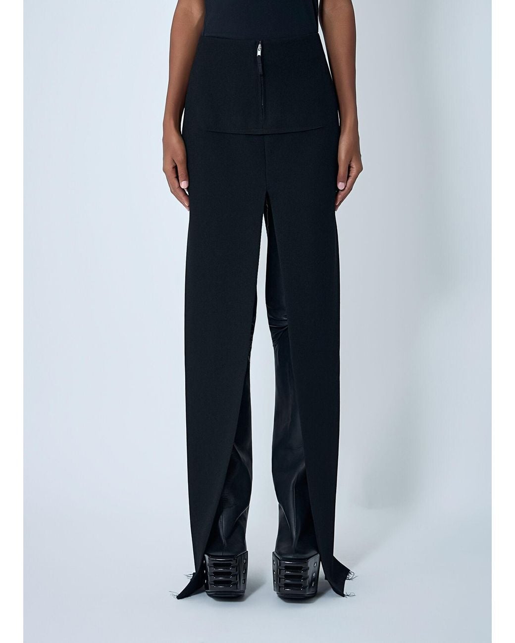 Rick Owens Blue Sliced Maxi Skirt