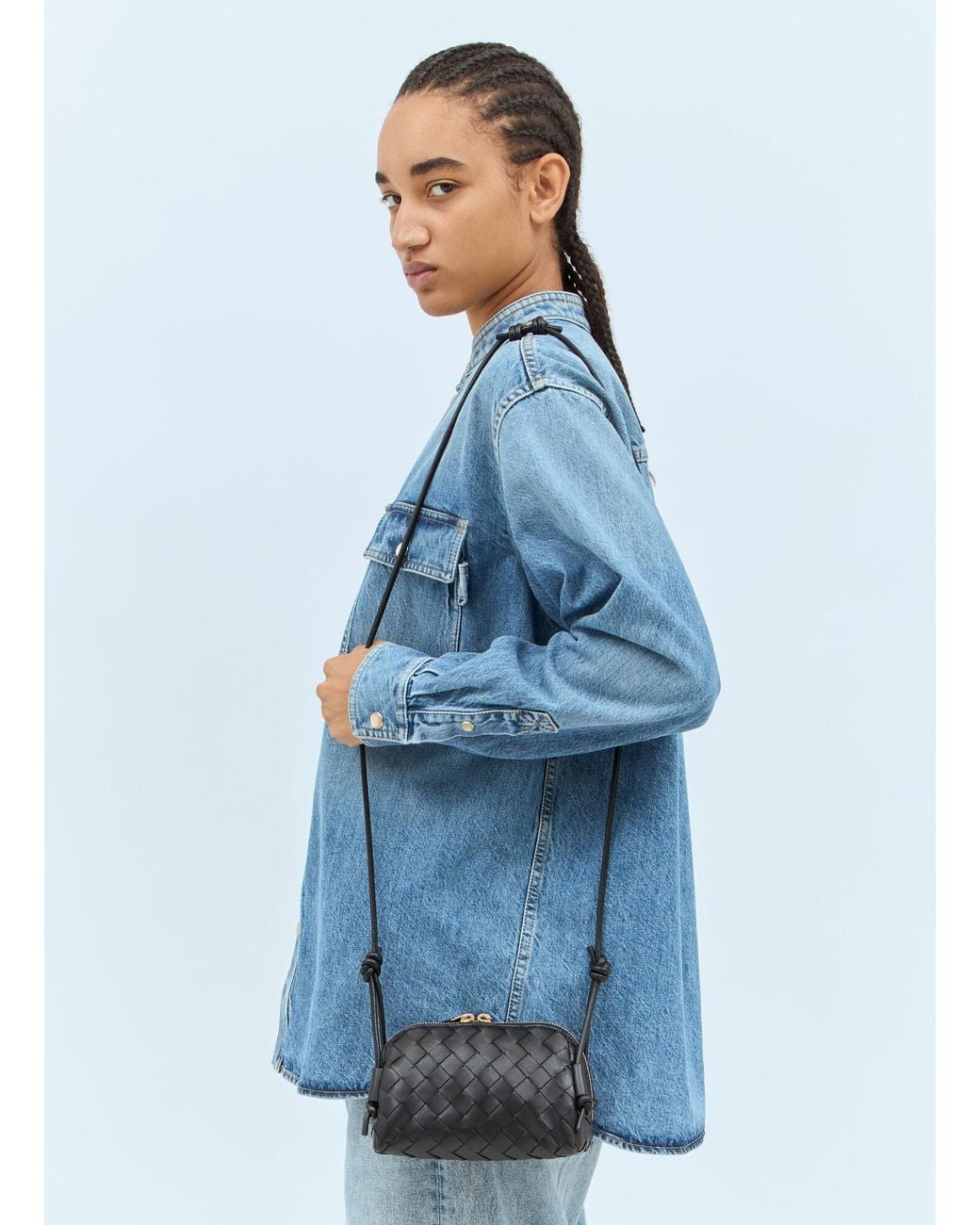 Bottega Veneta Blue Intrecciato Concert Pouch