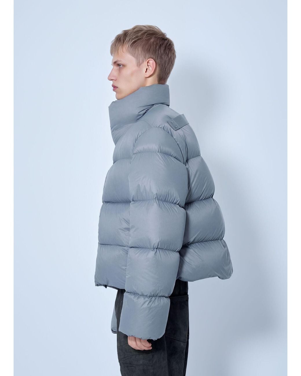 Rick Owens Blue Puffer Turtle Jacket for men