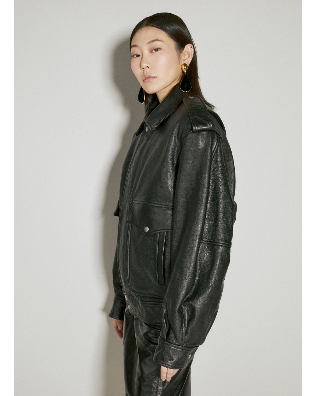 【関税&送料込】Saint Laurent Black Leather Jacket Saint Laurent Leather jacket Saint Laurent