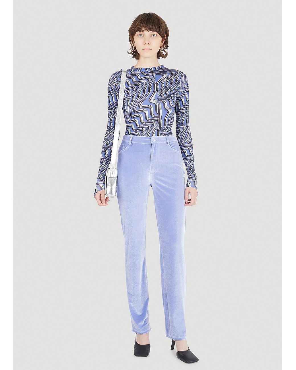 Maisie Wilen Purple Mockumentary Velvet Pants