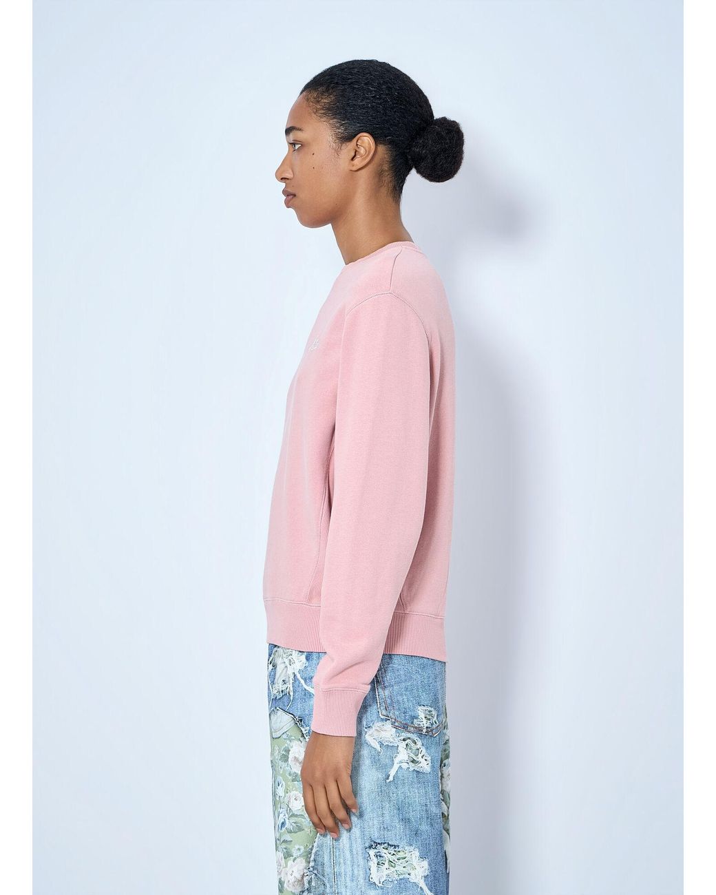 Acne Red Fleece Sweatshirt With Logo