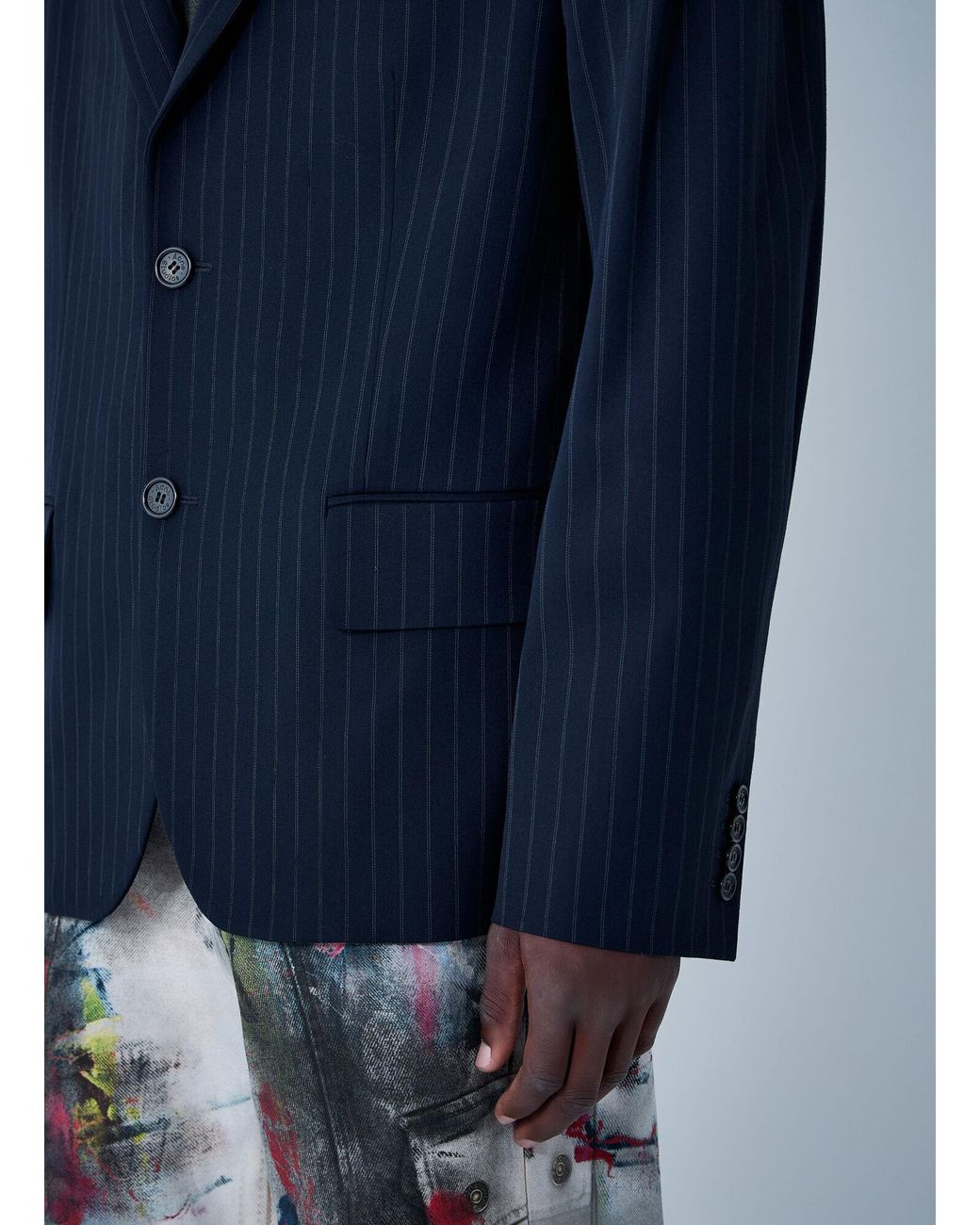 Acne Blue Single-Breasted Blazer for men