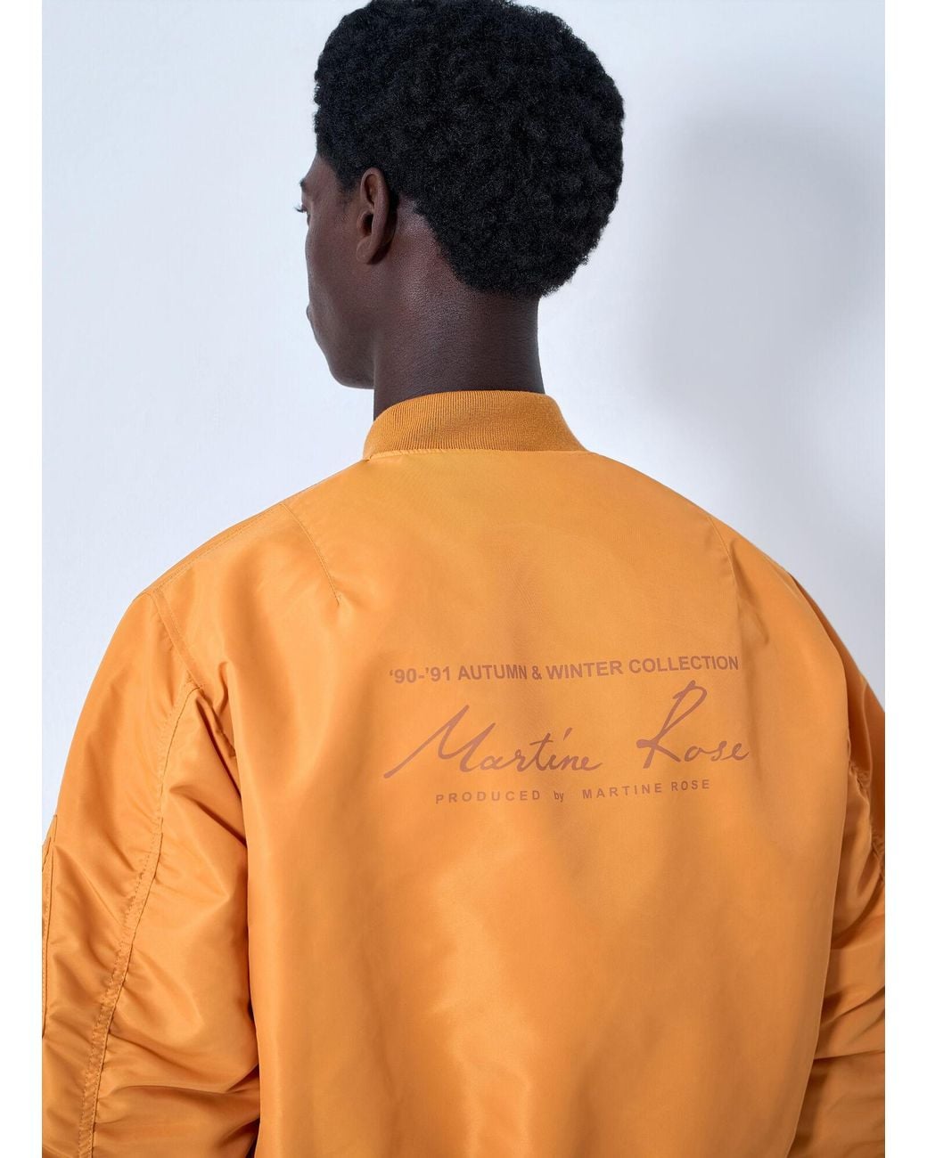 Martine Rose Orange Bomber Jacket With Ribbed Trims for men