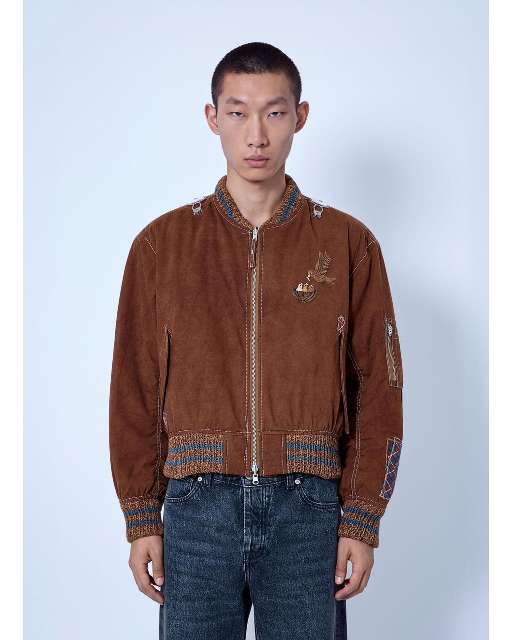 STORY mfg. Blue Seed Bomber Jacket for men