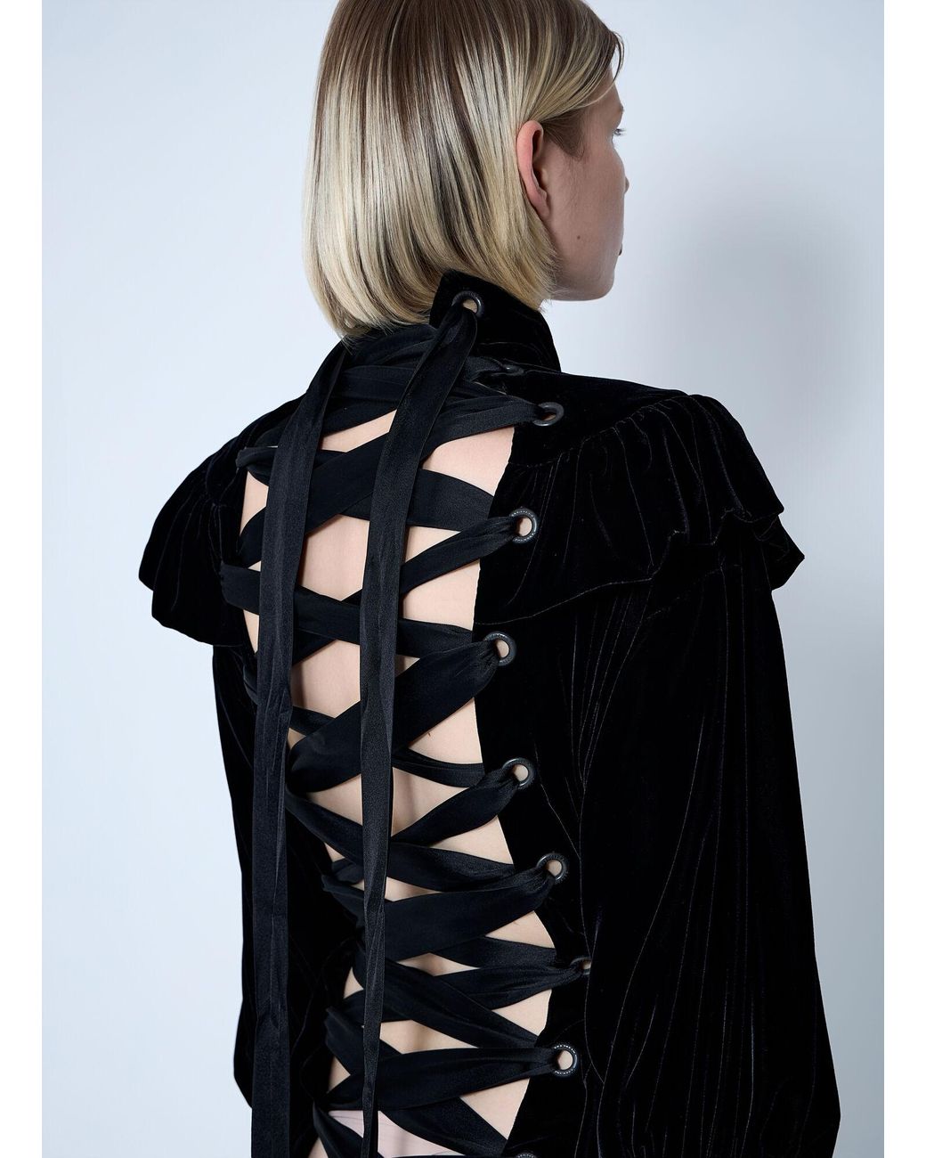 Balenciaga White Lace-Up Dress