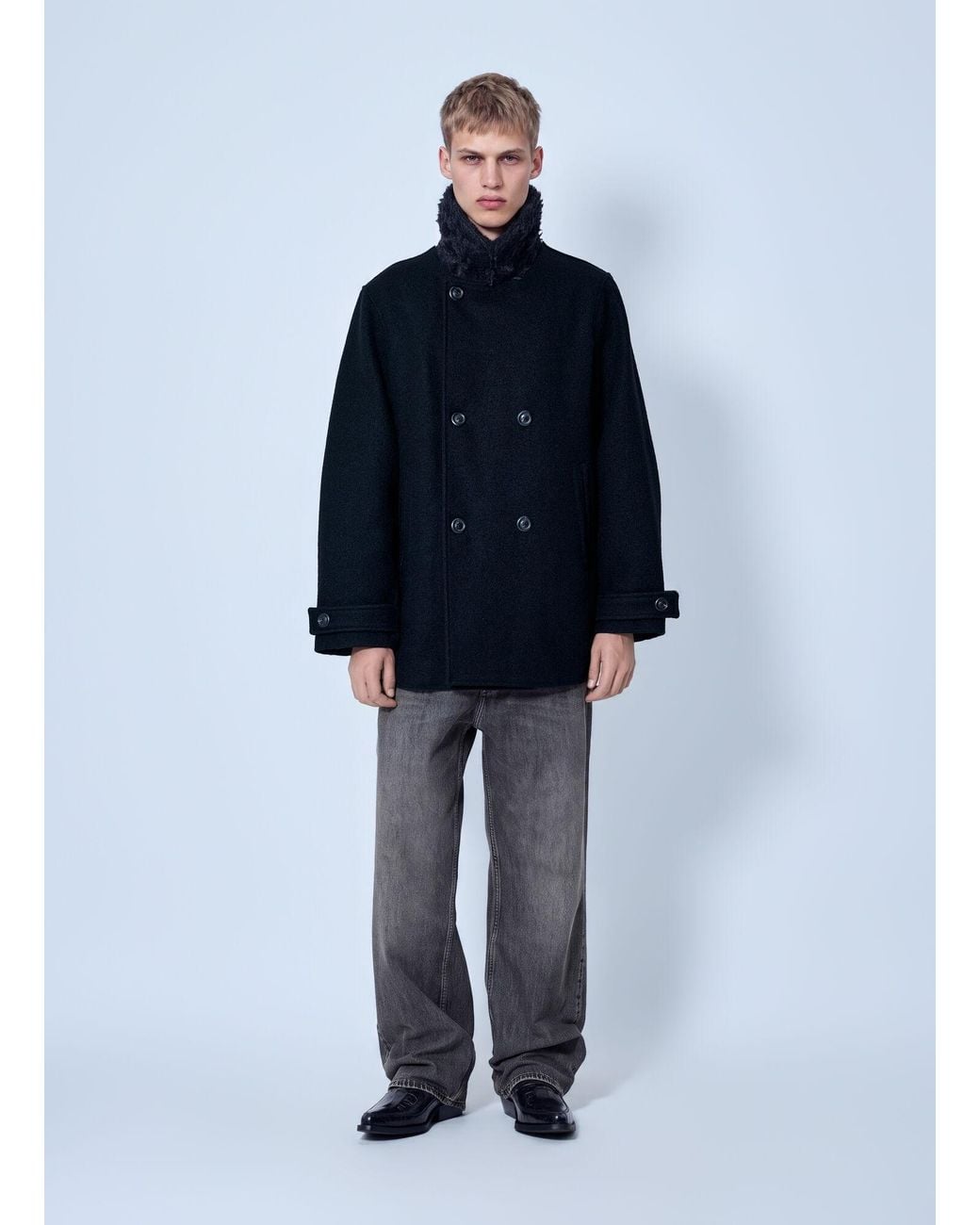 Our Legacy Blue Wage Peacoat for men