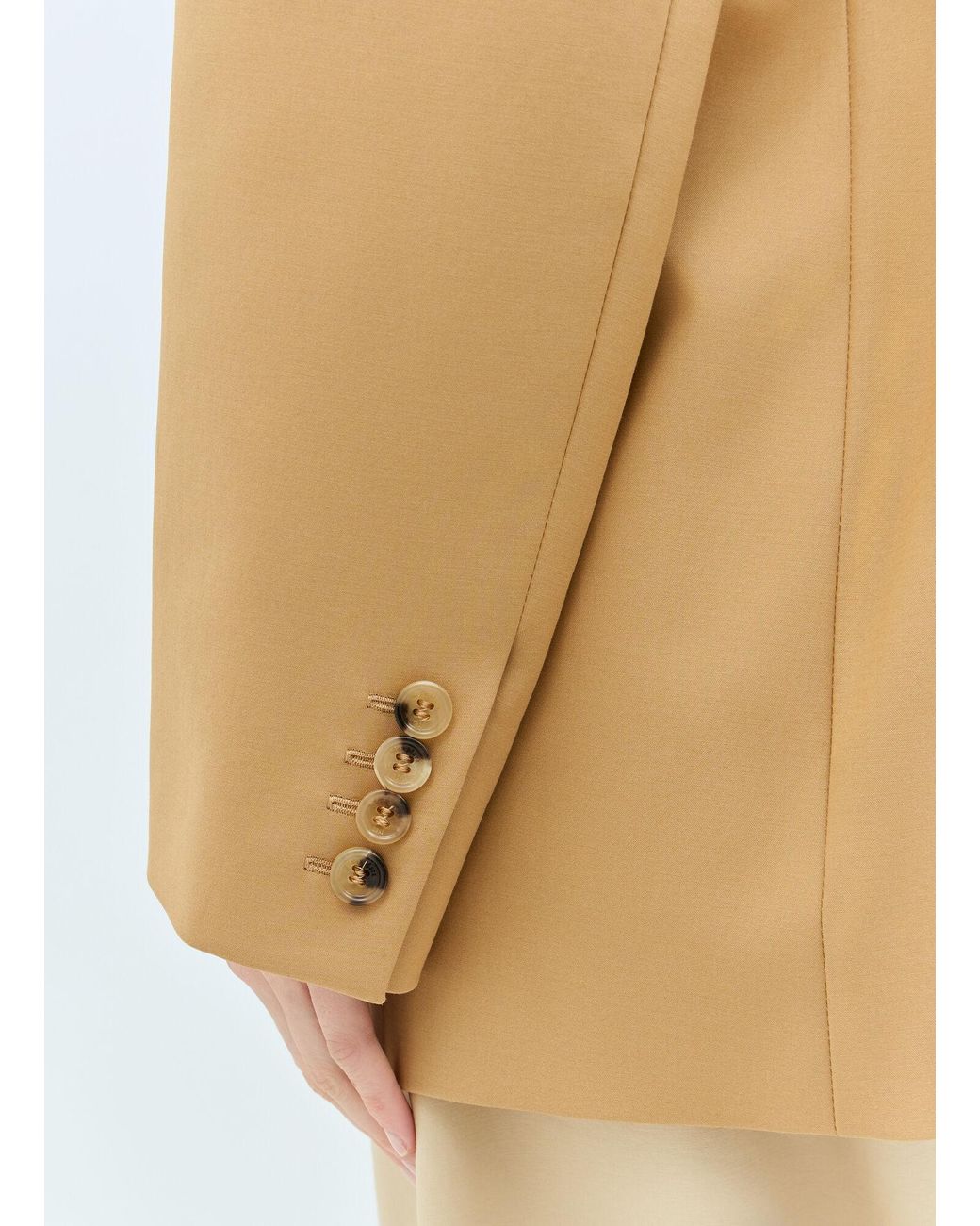 Max Mara Natural Oversized Canvas Blazer