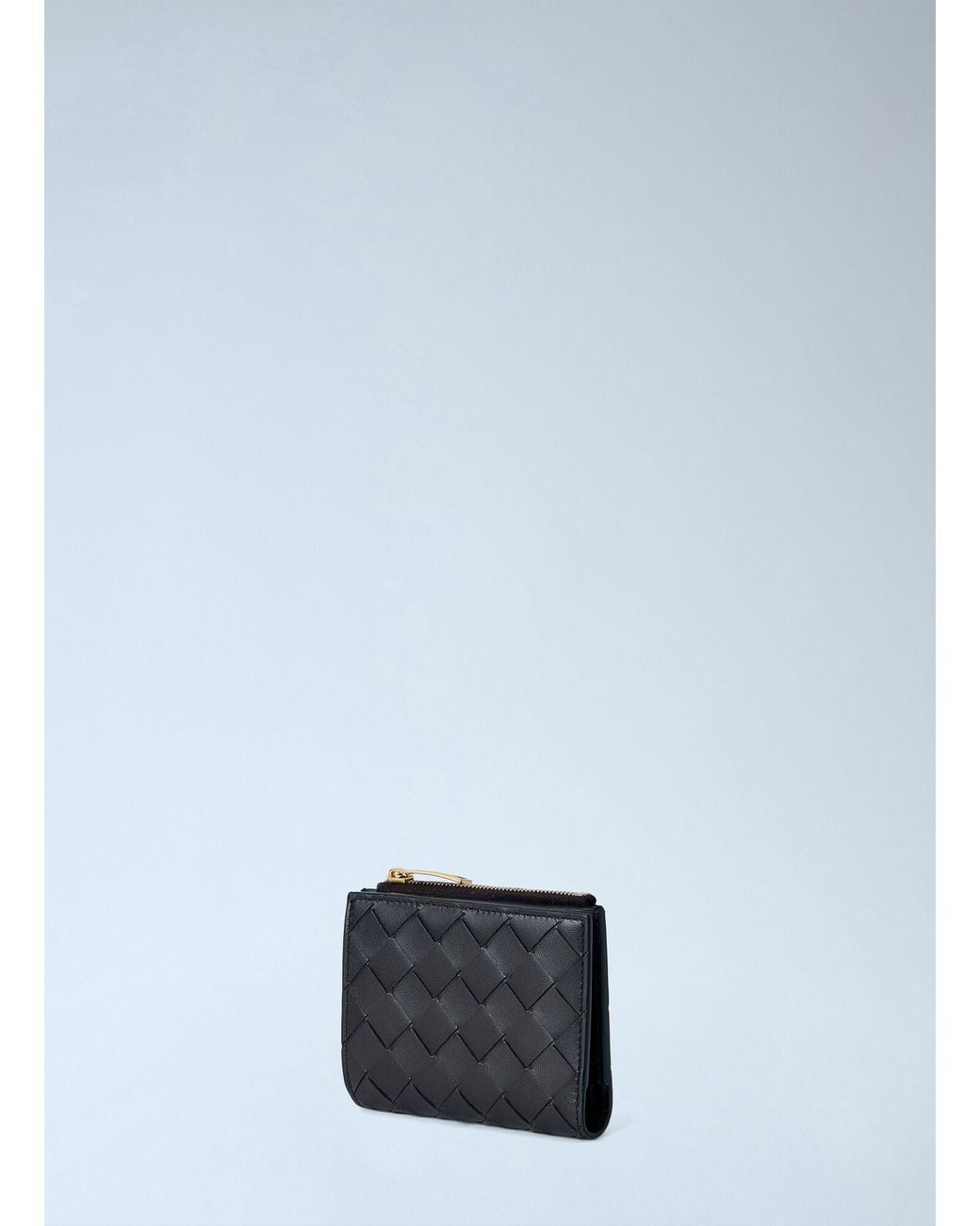 Bottega Veneta Blue Intrecciato Small Bi-Fold Wallet