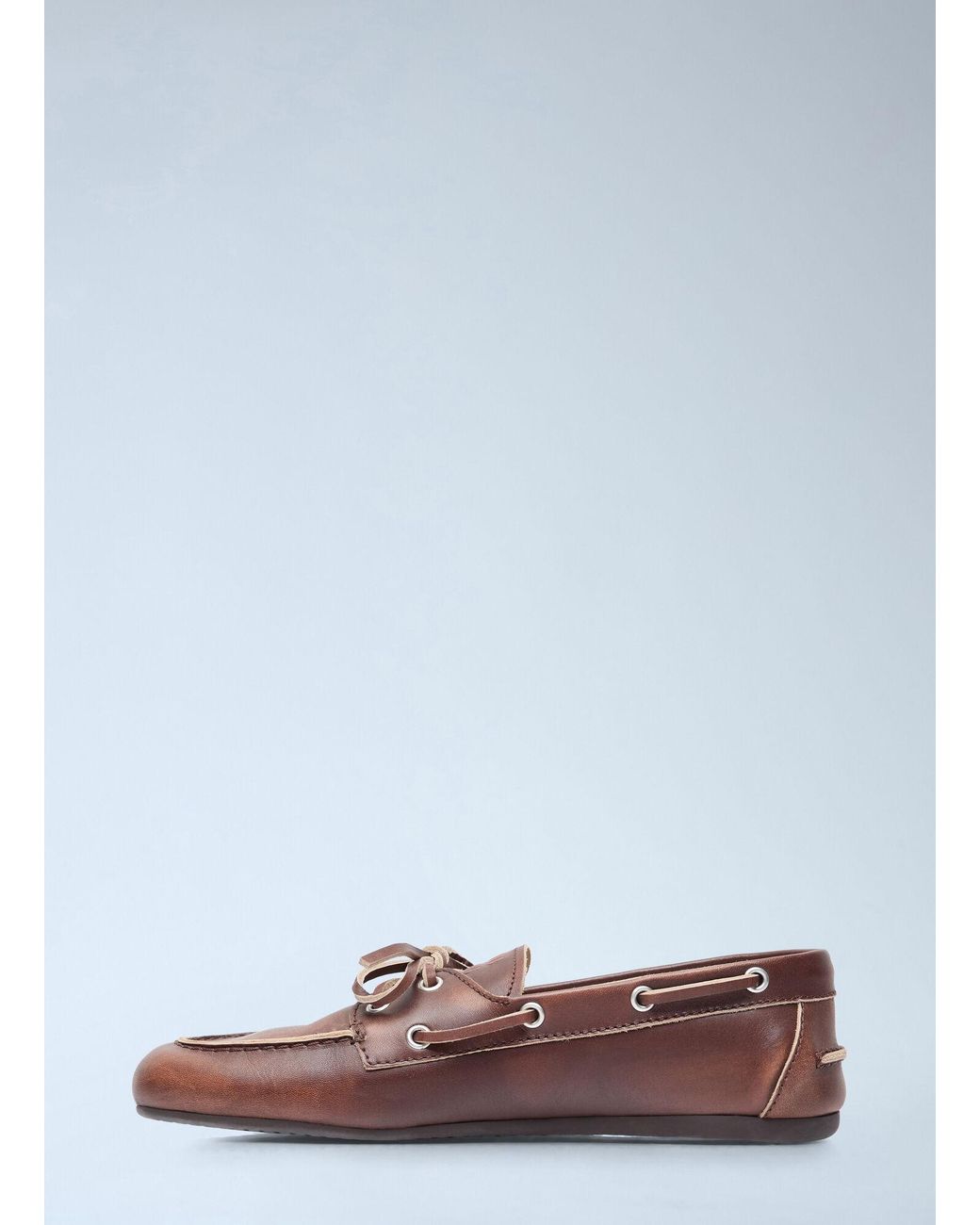 Miu Miu Brown Lace-Up Loafers