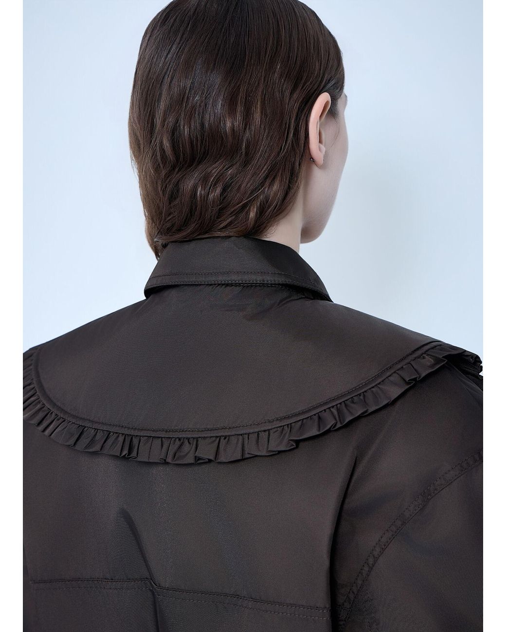 Ganni Black Duchesse Nylon Bomber Jacket