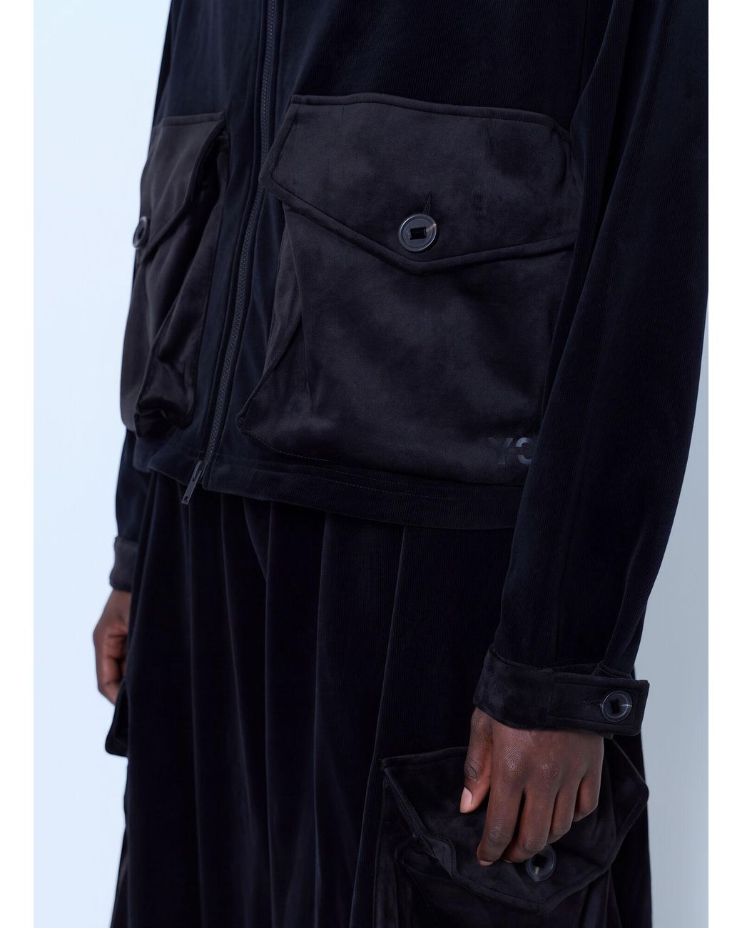 Y-3 Blue Velvet Corduroy Utility Blouson