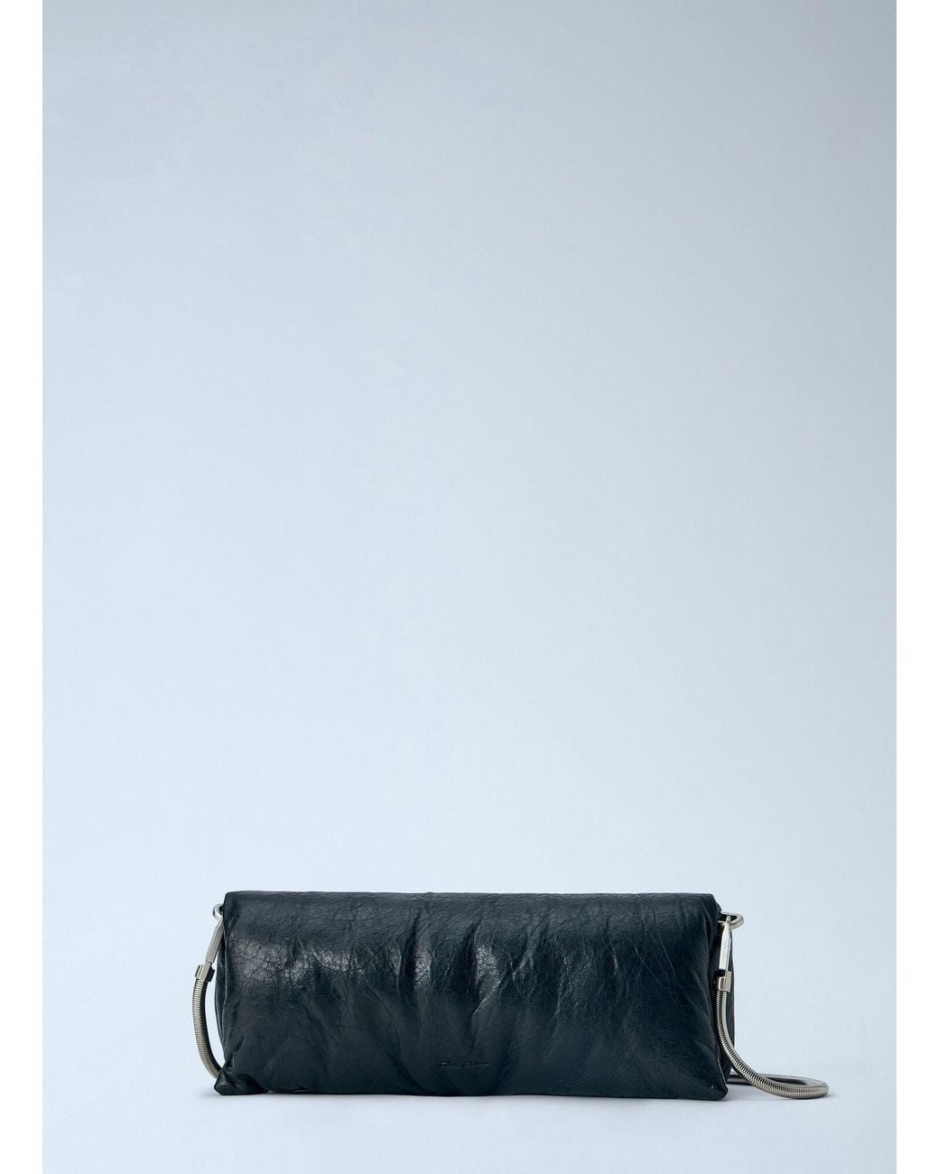Rick Owens Blue Soft Leather Clutch
