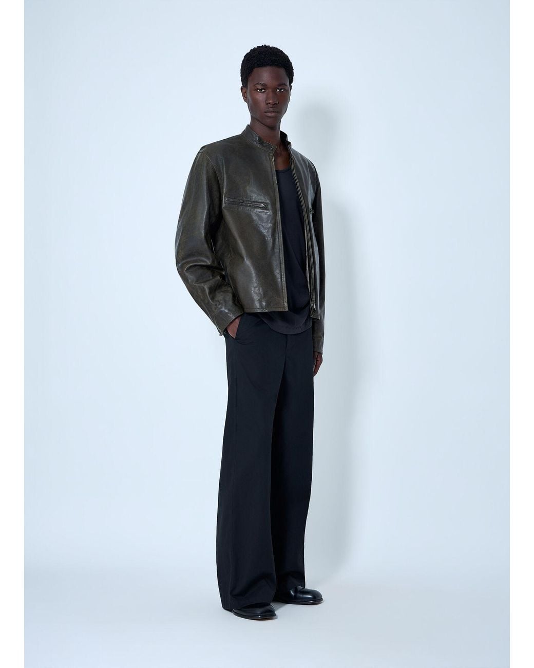 Lemaire Blue Wide-Leg Tailored Trousers for men