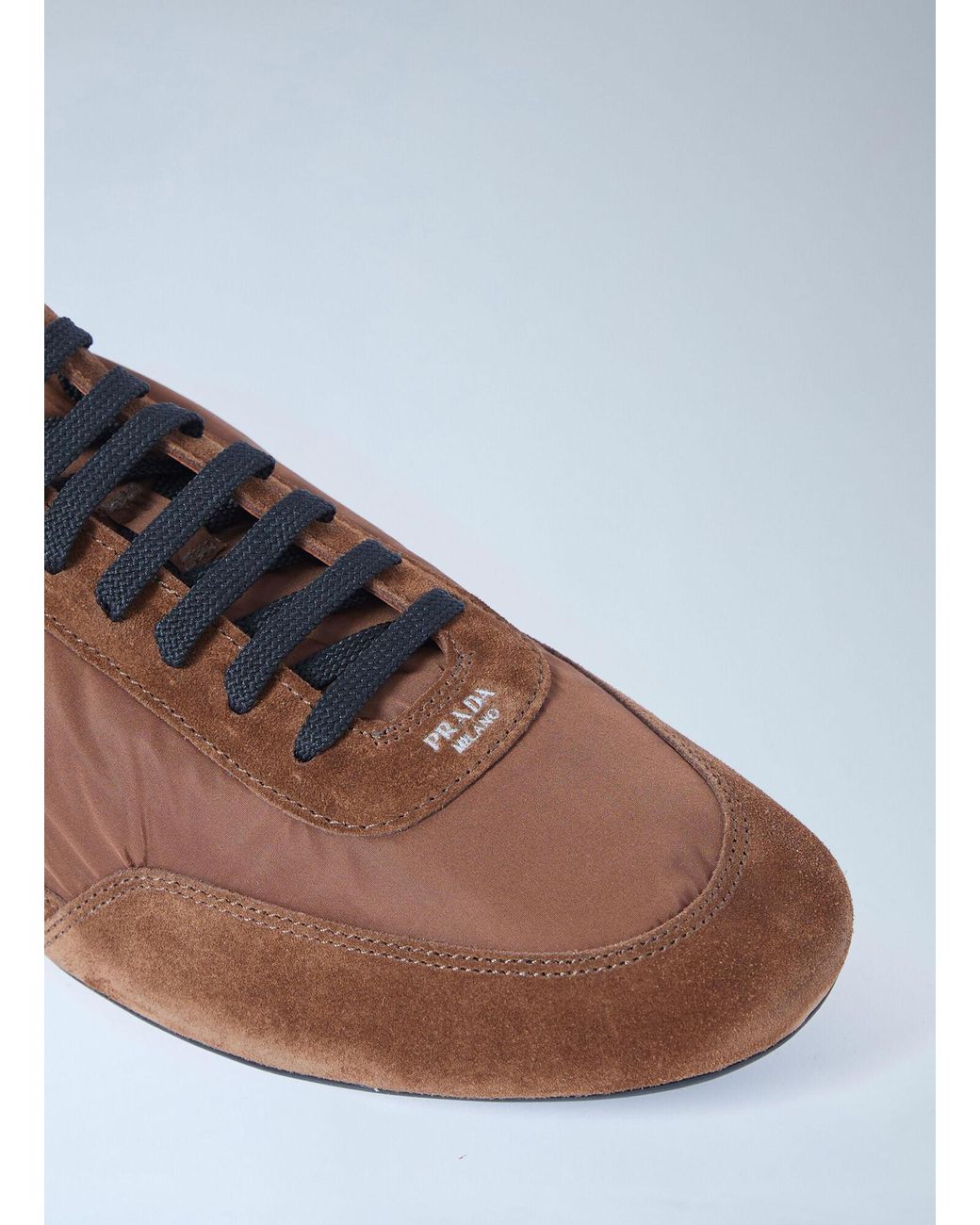 Prada Black Collapse Re-Nylon And Suede Sneakers for men