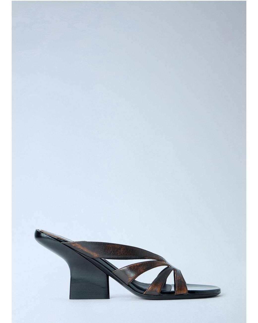 Dries Van Noten Gray Strappy Block Heel Sandals