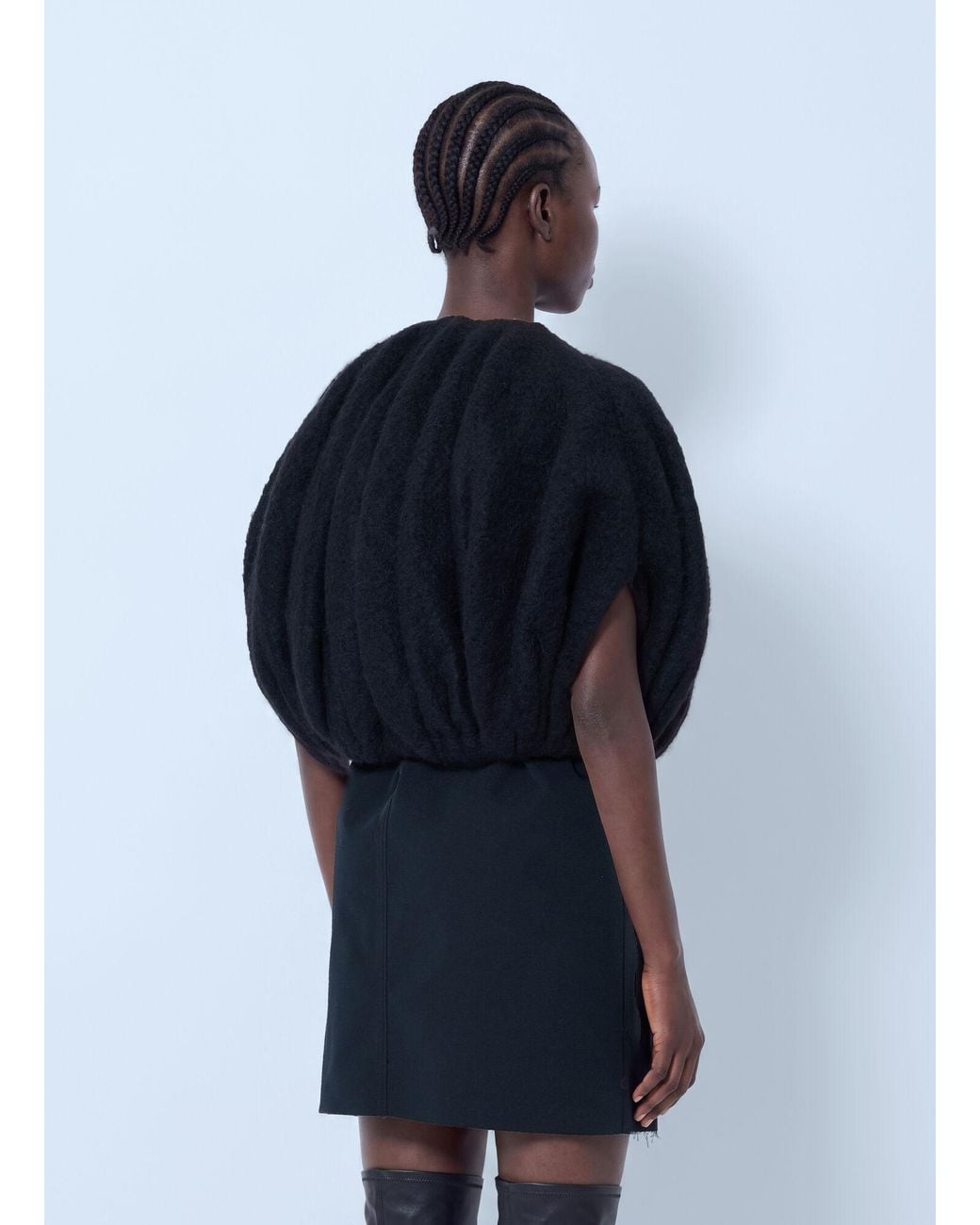 Rick Owens Blue Temple Bubble Cropped Top