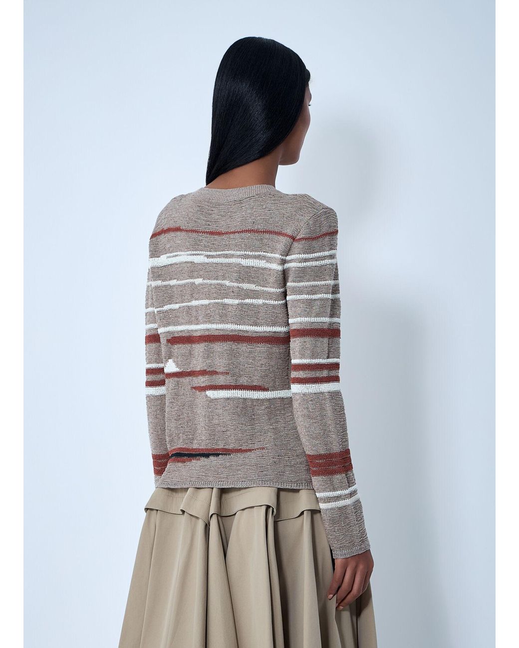Bottega Veneta Gray Linen-And-Cotton Sweater