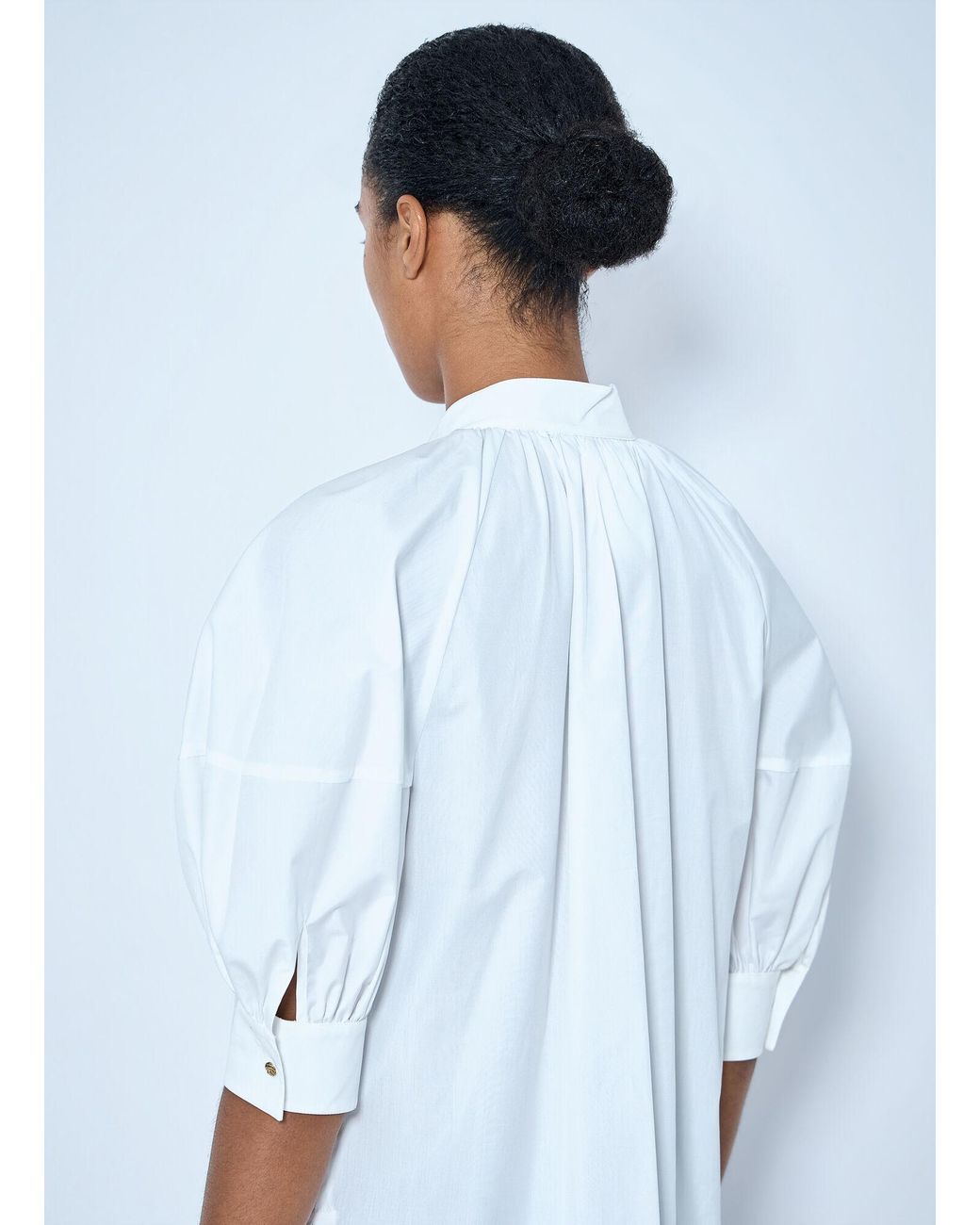 Max Mara White Tie-Neck Blouse