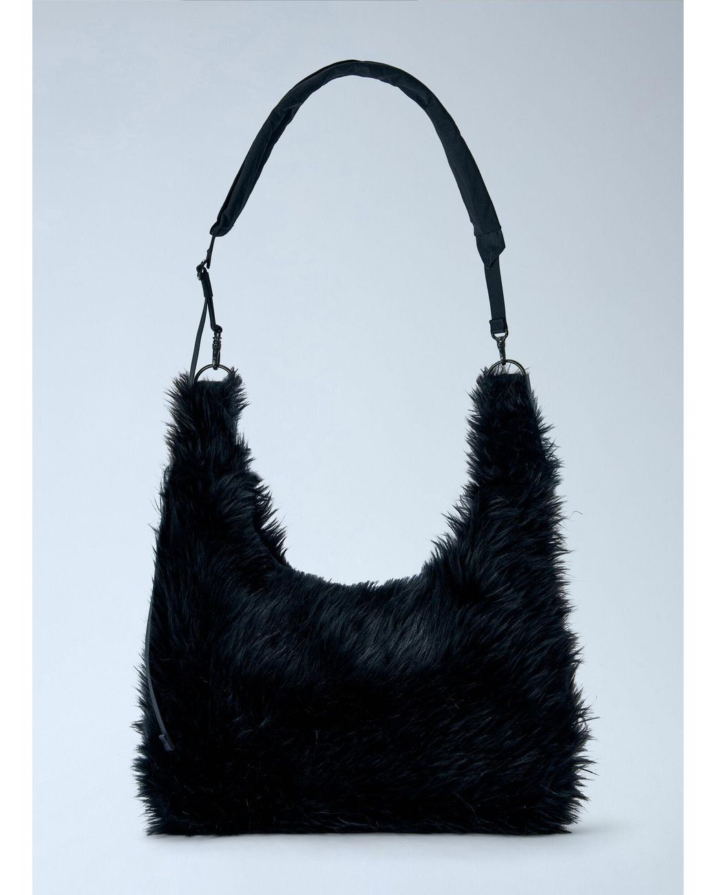 Yohji Yamamoto Black 3 Way Shoulder Strap Fur Bag