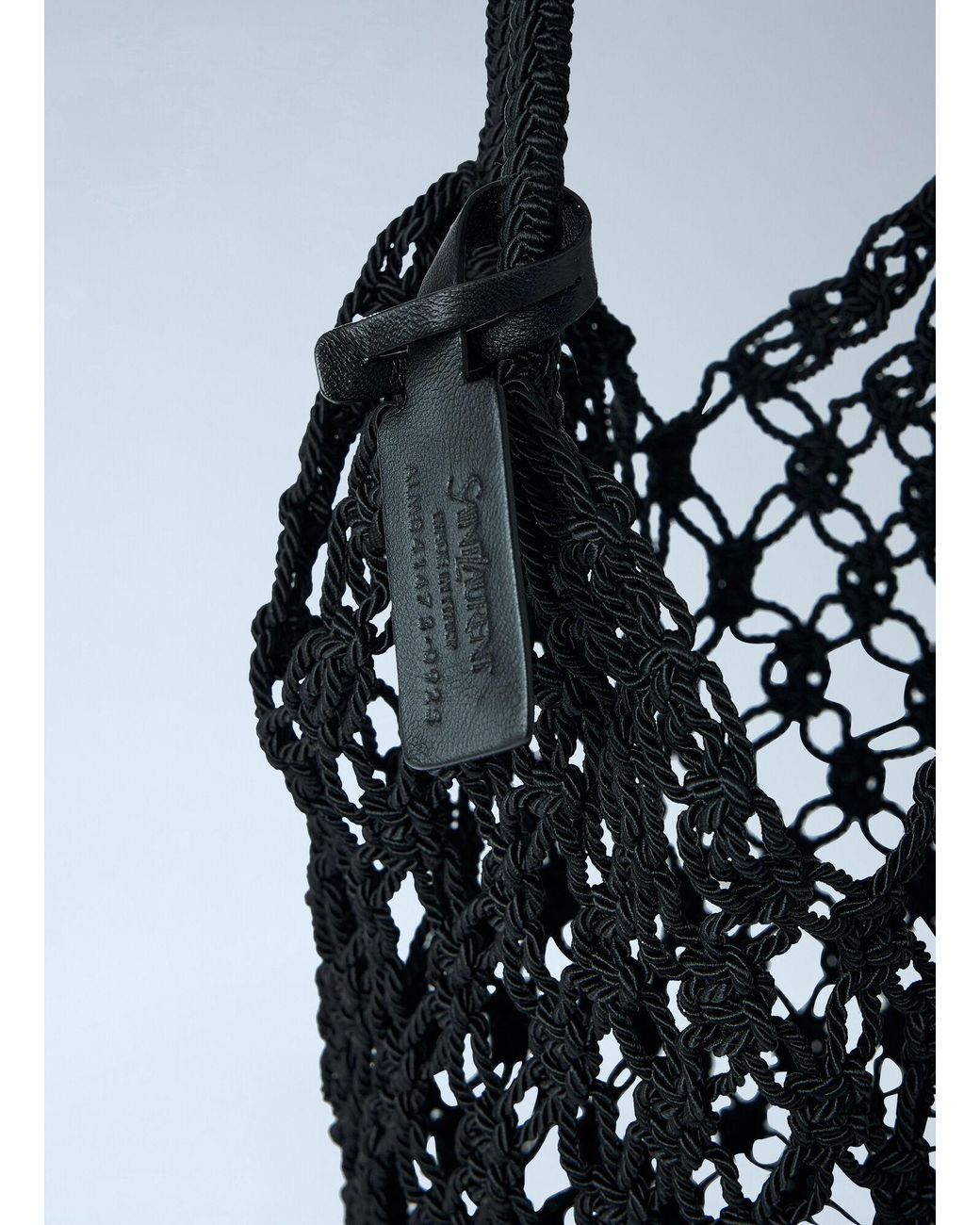Saint Laurent Blue Large Cassandre Crochet Tote Bag