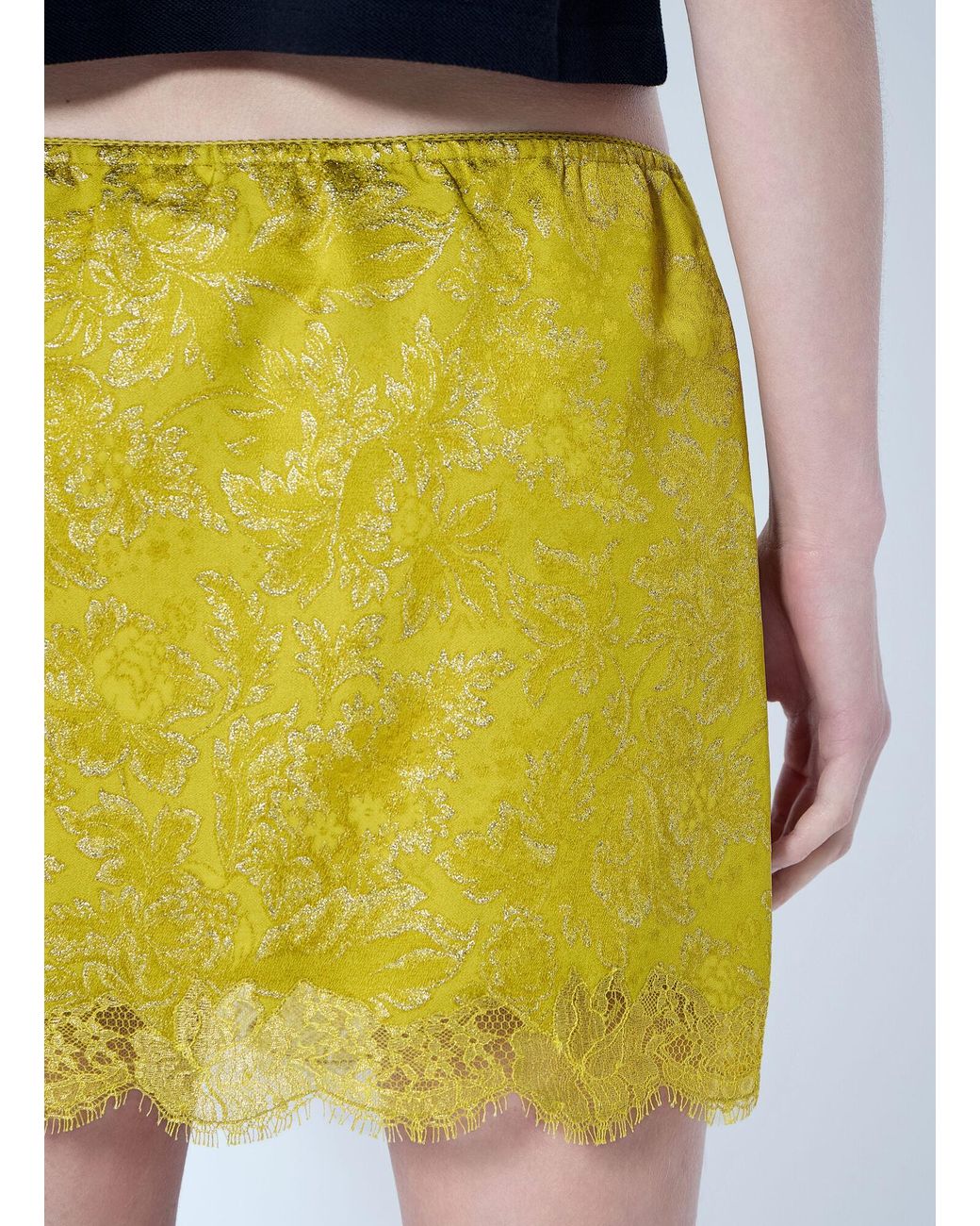 Saint Laurent Yellow Baroque Mini Skirt