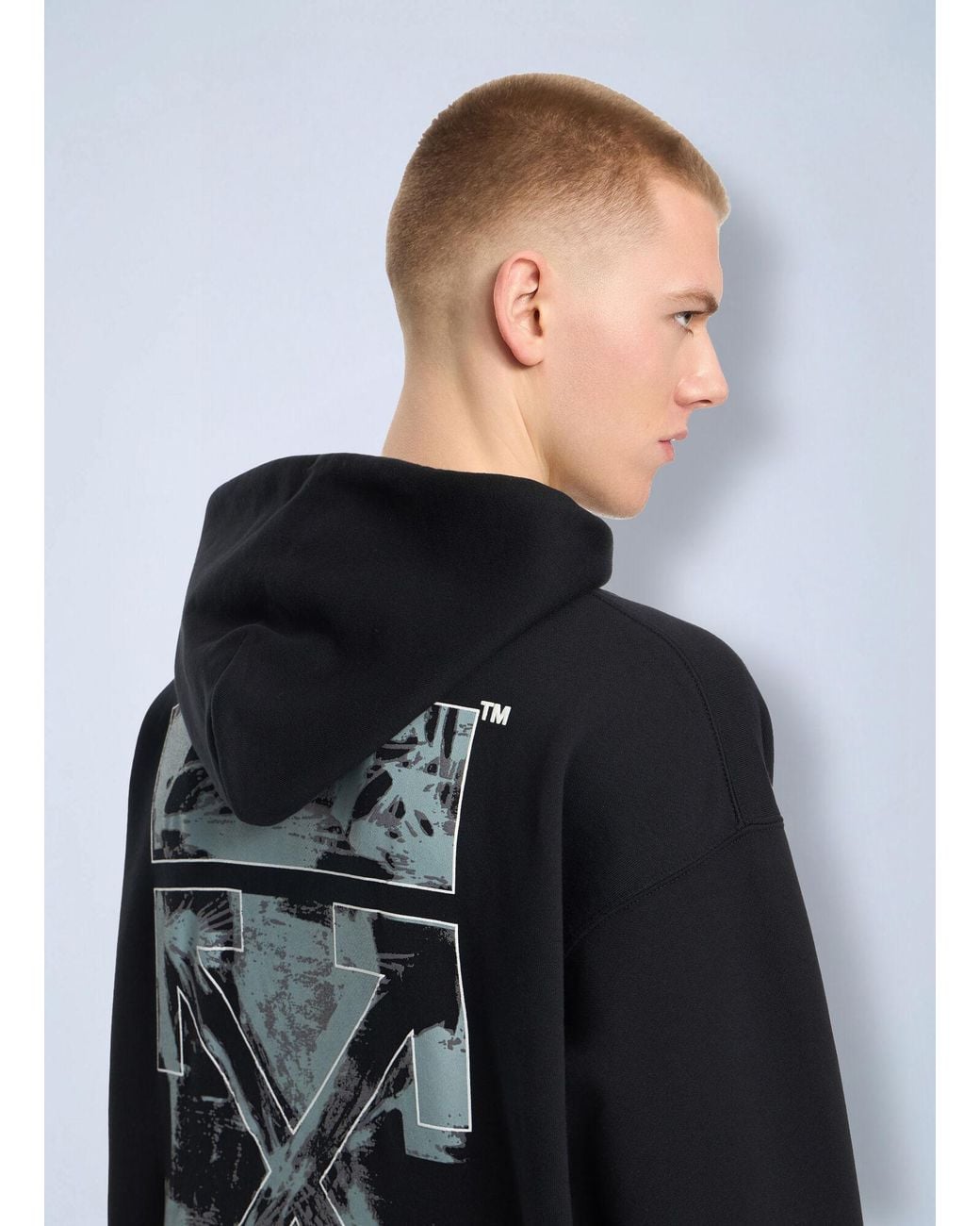 Off-White c/o Virgil Abloh Blue Paint Arrow Skate Hoodie for men