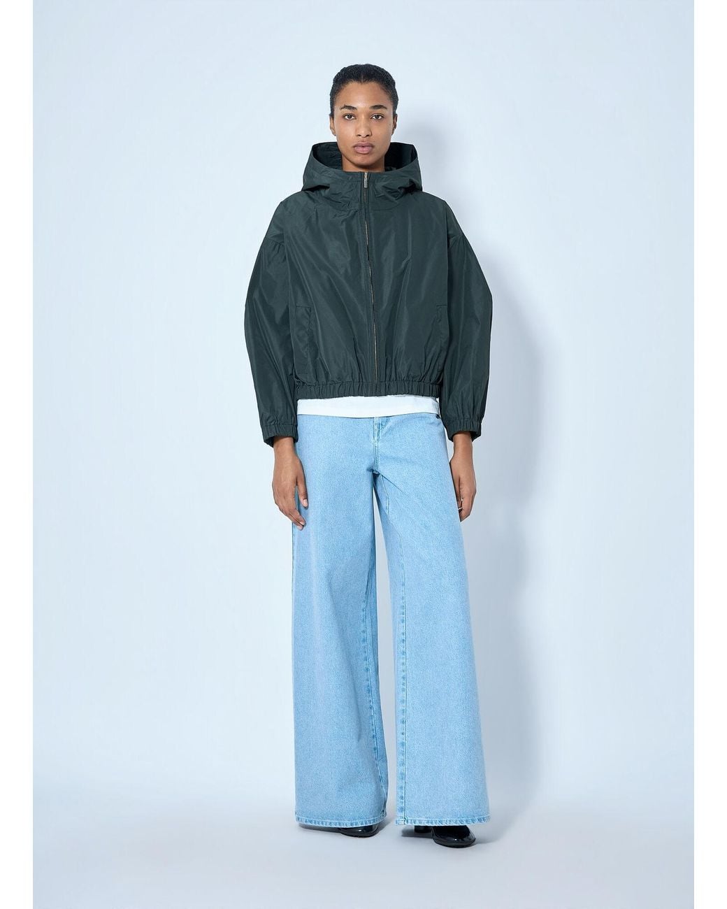 Max Mara Blue Hooded Zip Jacket