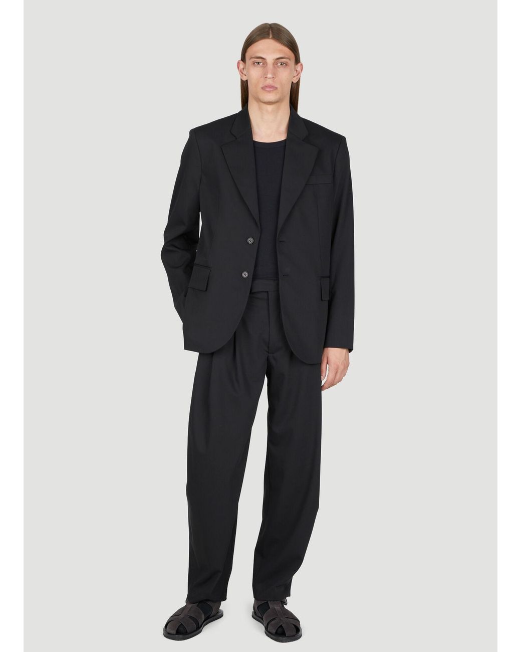 Diomene Black Wool Suit Blazer for men