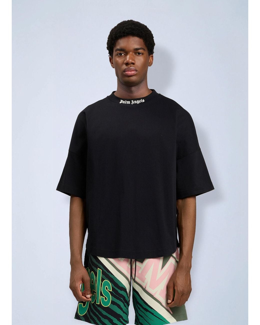 Palm Angels Black Classic Logo Over T-Shirt for men