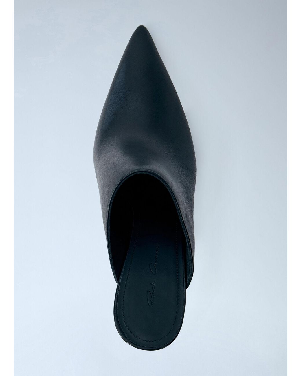 Rick Owens Blue Cantilever 8 Sabot Sharp Mules
