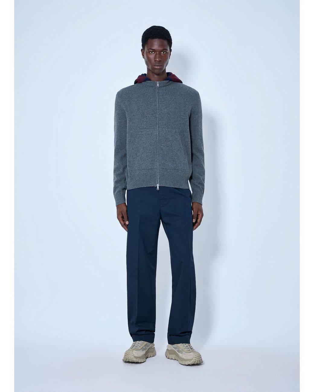 Moncler Blue Zip-Up Hoodie for men