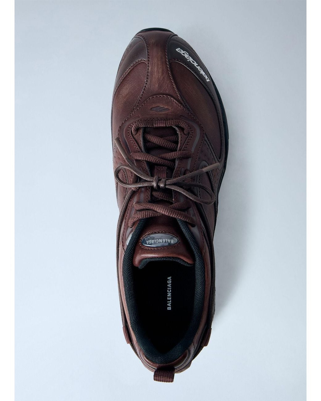 Balenciaga White Radar Leather Sneakers for men