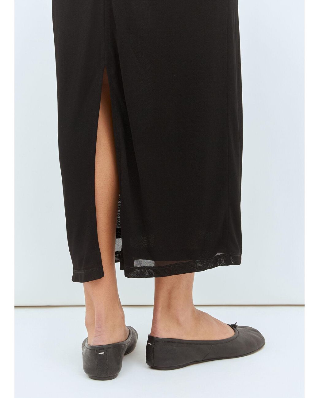 Totême Black Draped V-Neck Maxi Dress