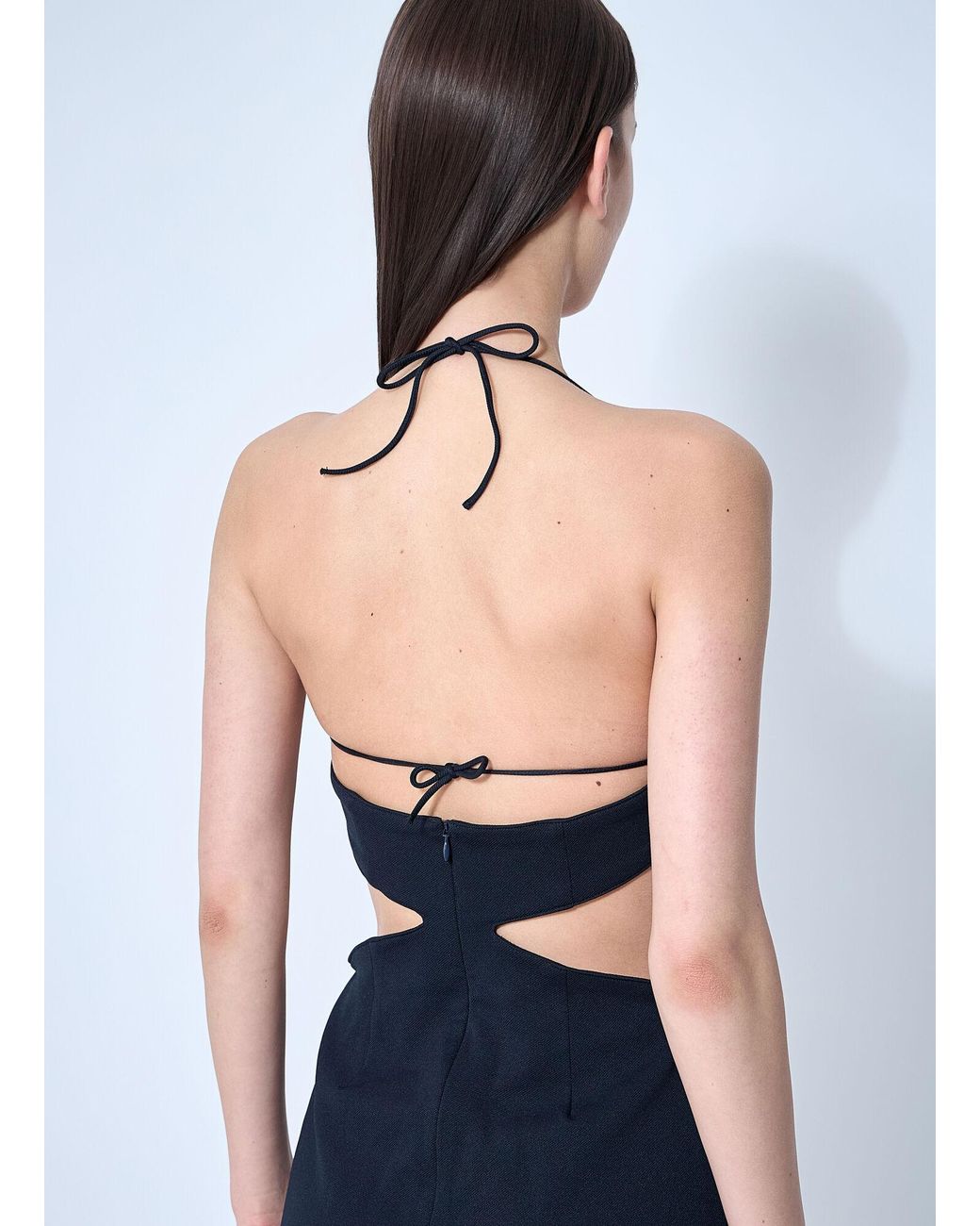 ROKH Blue Cut-out Mini Dress