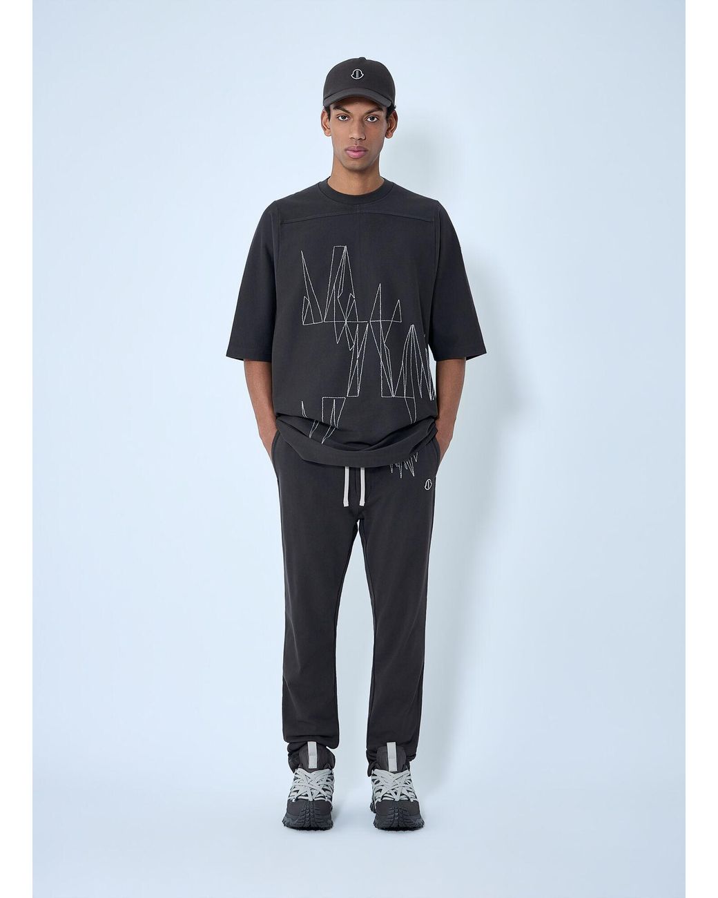 Moncler Blue Rick Owens Elasticated Waist Drawstring Pants